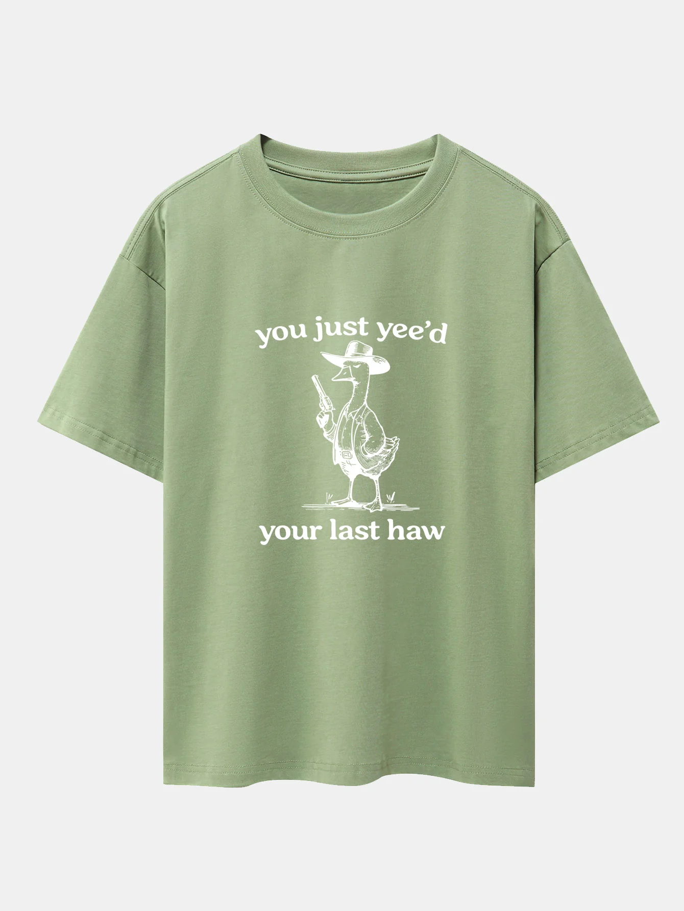 Cowboy Goose Print Drop Shoulder Oversize T-Shirt - Image 8