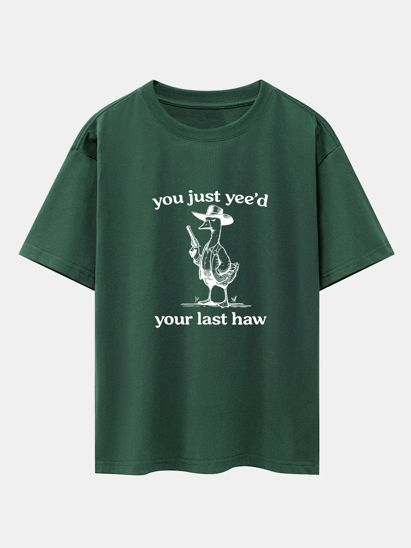 Cowboy Goose Print Drop Shoulder Oversize T-Shirt - Image 9