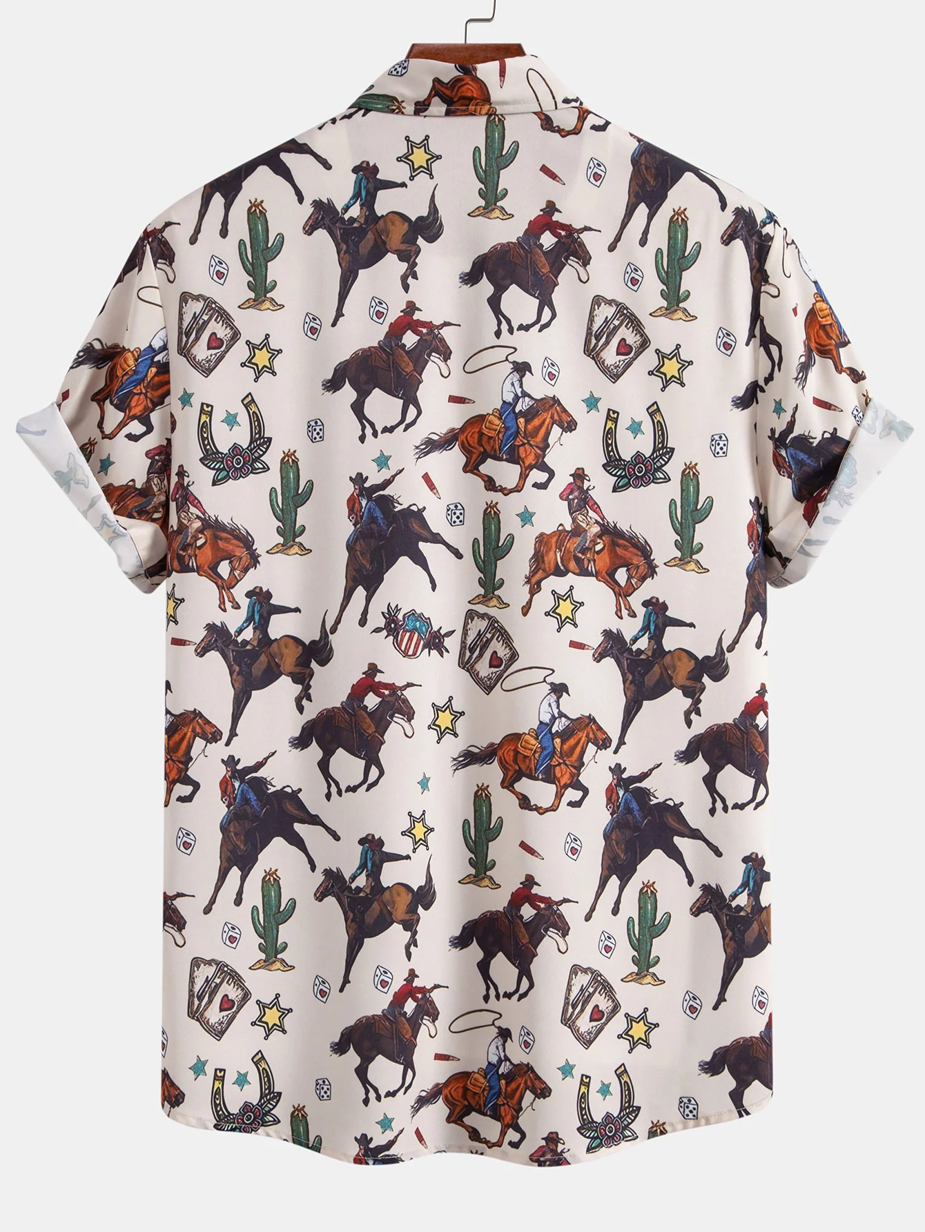 Cowboy-Print Hemd mit Knöpfen & Badeshorts mit Kordelzug - Image 3