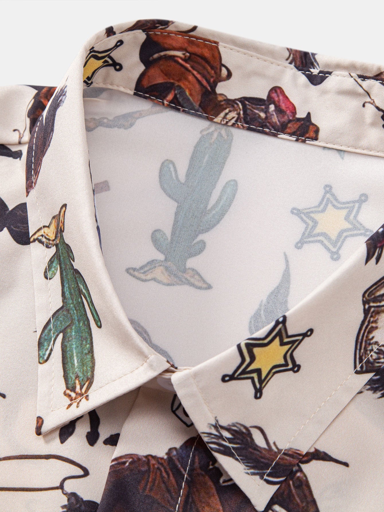 Cowboy-Print Hemd mit Knöpfen & Badeshorts mit Kordelzug - Image 7