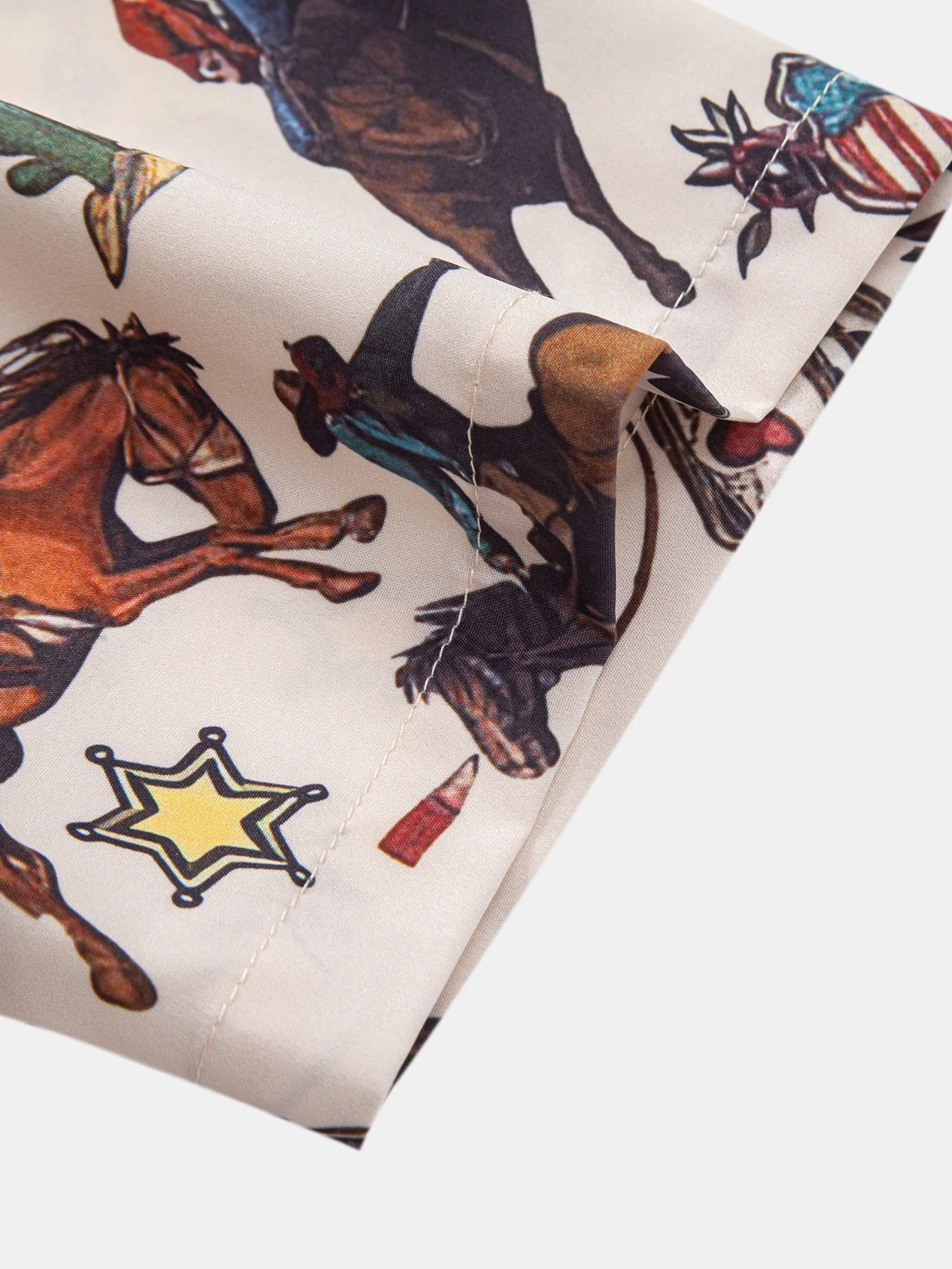 Cowboy-Print Hemd mit Knöpfen & Badeshorts mit Kordelzug - Image 8