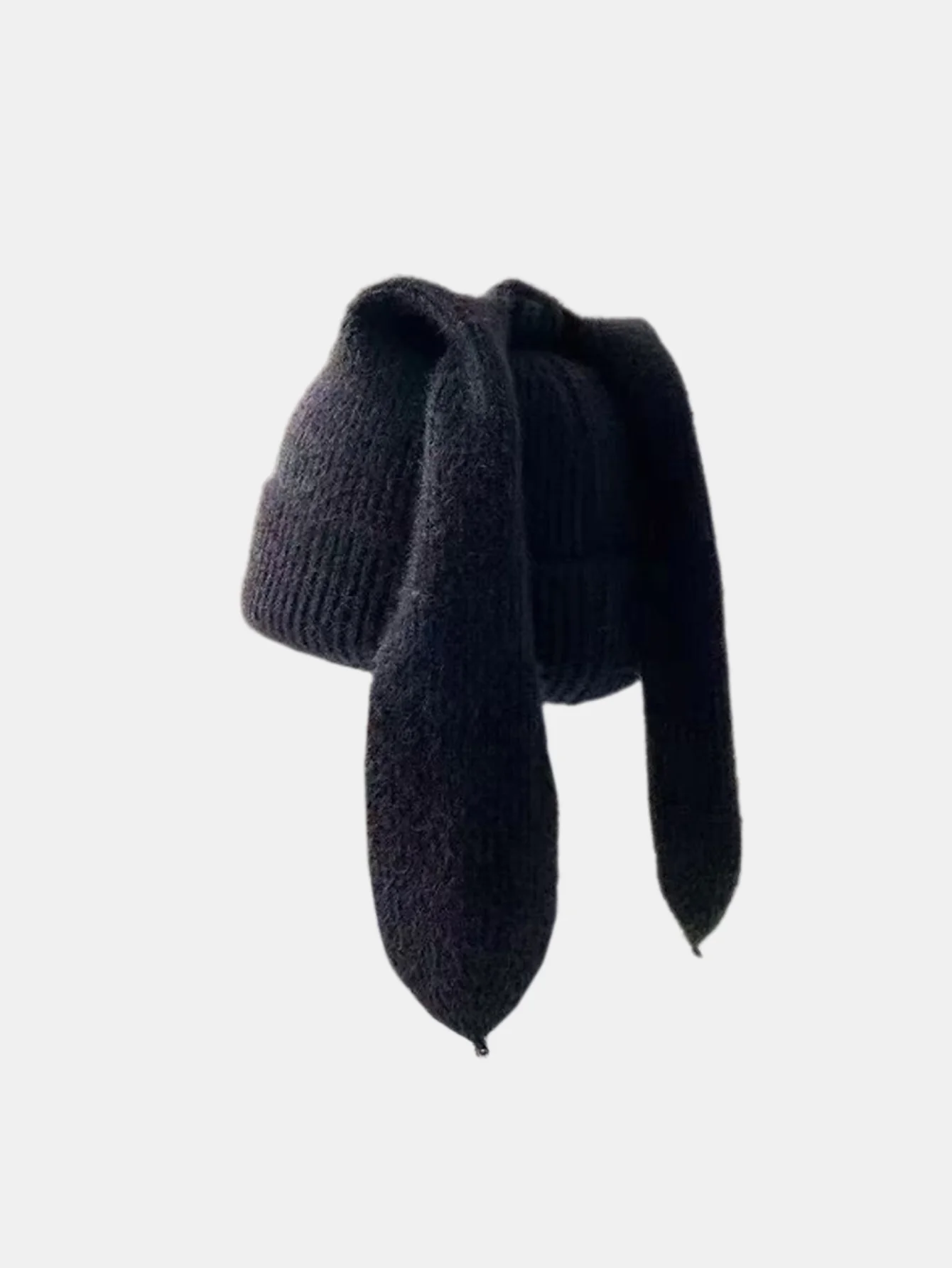 Cozy Knitted Bunny Ears Beanie Hat - Image 3