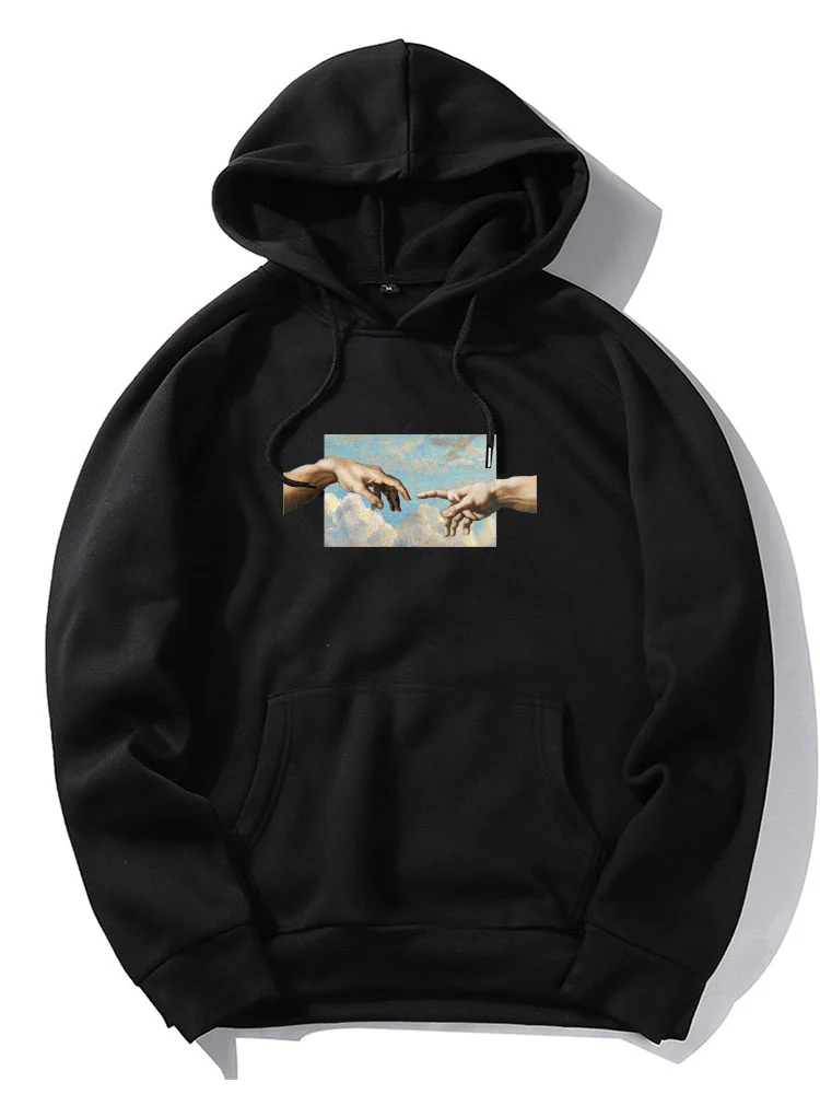 Creation Of Adam Print Hoodie - Image 3