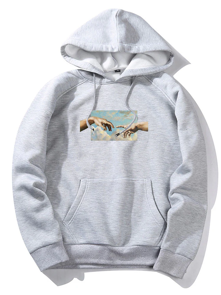 Creation Of Adam Print Hoodie - Image 5