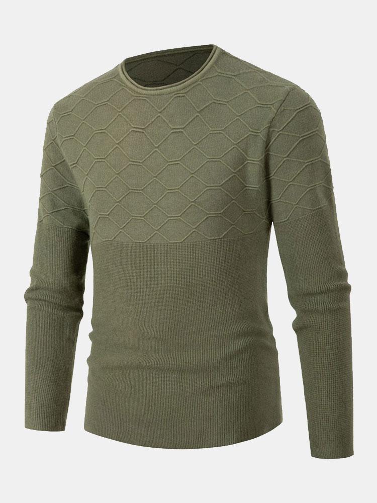 Slim Fit Rundhals Strickpullover