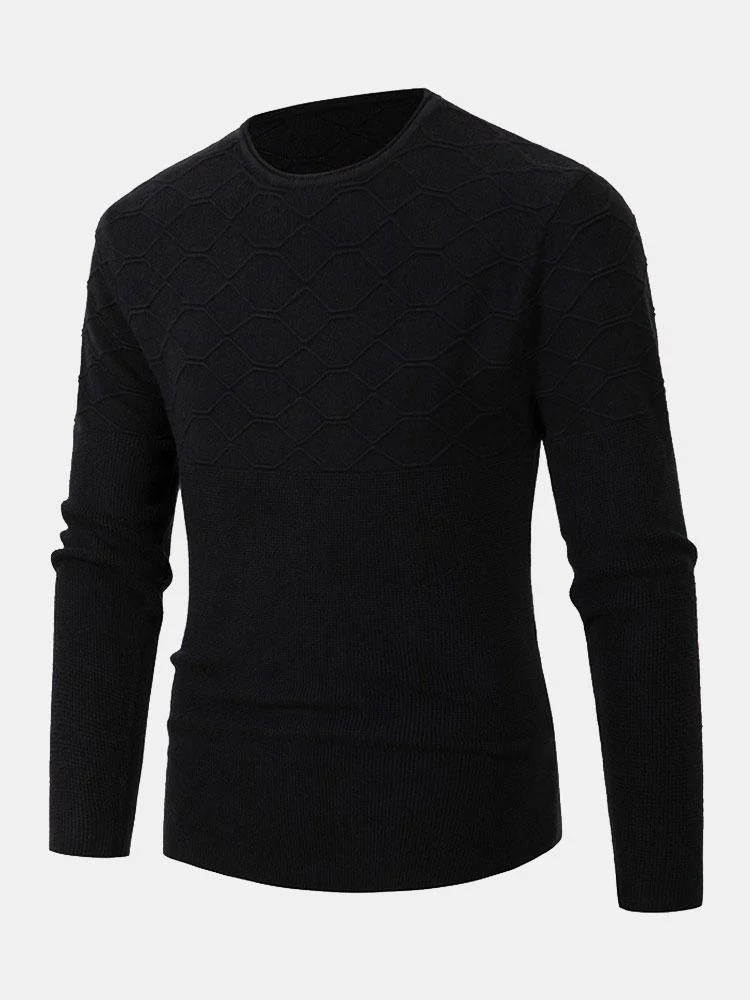 Slim Fit Rundhals Strickpullover - Image 4