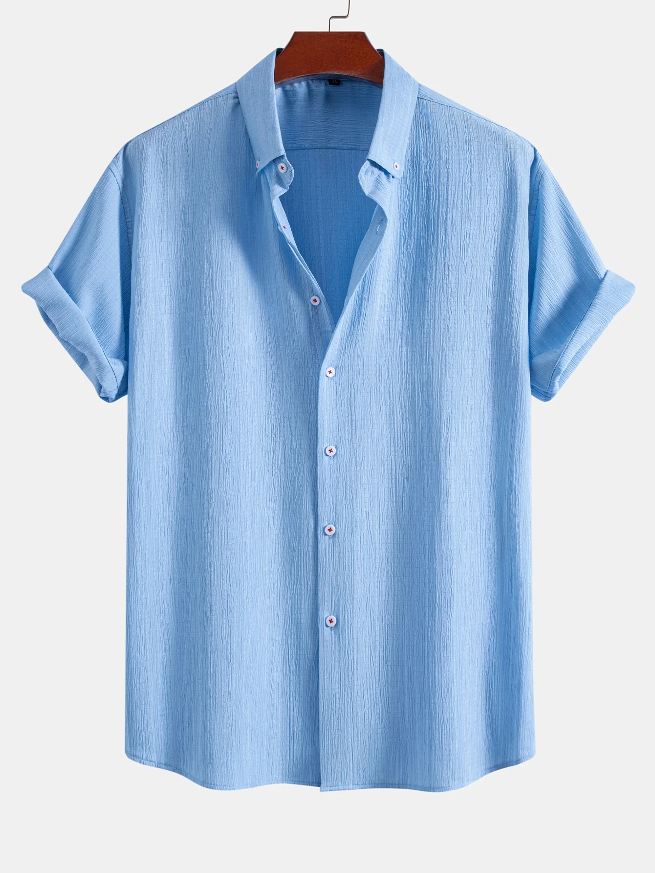 Crinkled Textured Button Down Shirt