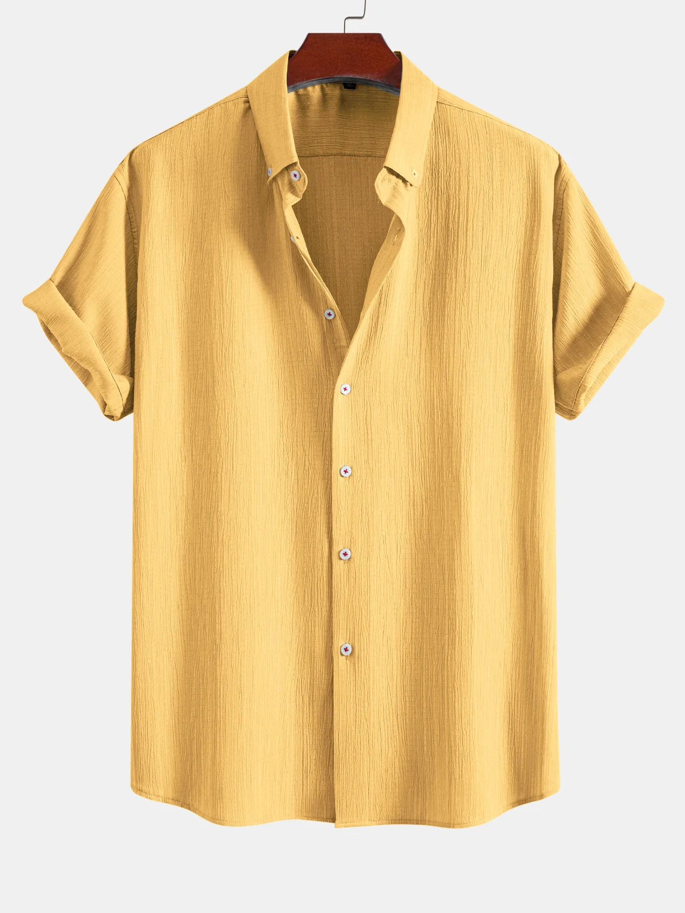Crinkled Textured Button Down Shirt - Image 10