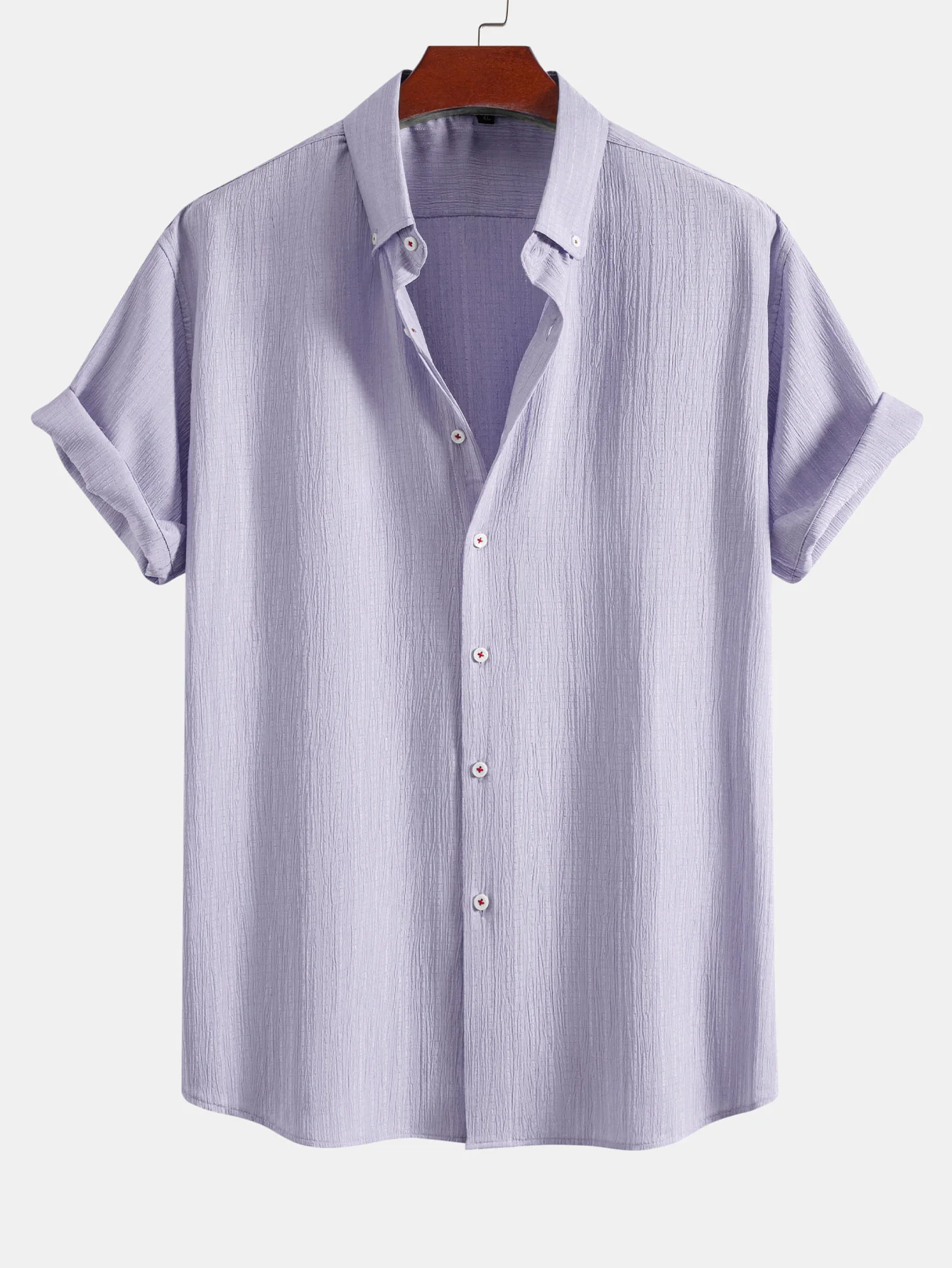 Crinkled Textured Button Down Shirt - Image 11