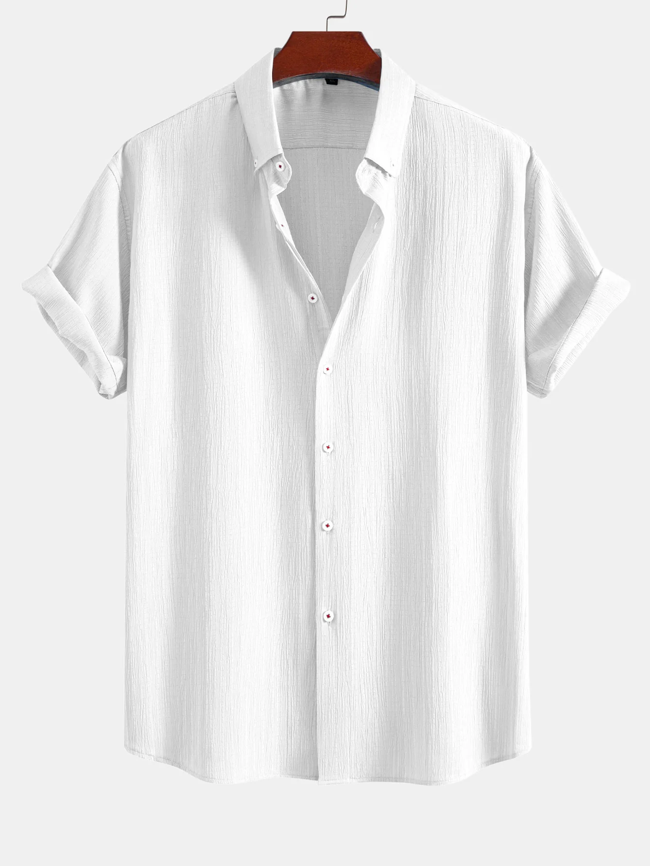 Crinkled Textured Button Down Shirt - Image 3