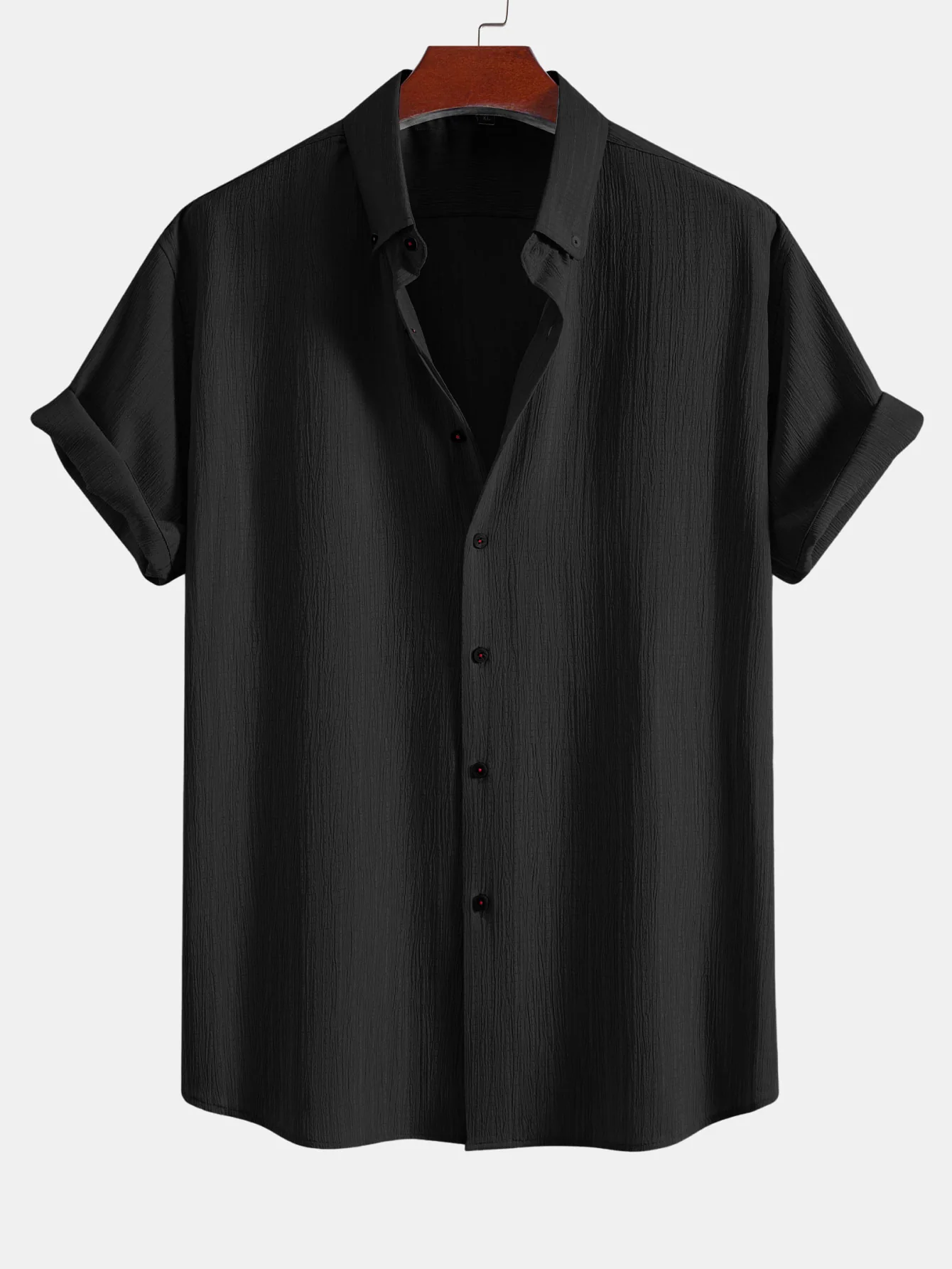 Crinkled Textured Button Down Shirt - Image 5