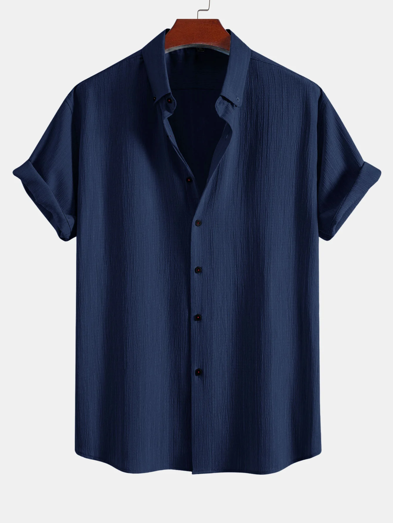 Crinkled Textured Button Down Shirt - Image 7