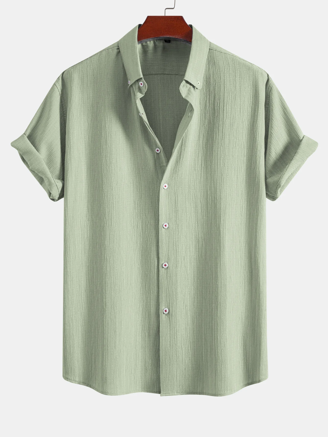 Crinkled Textured Button Down Shirt - Image 8