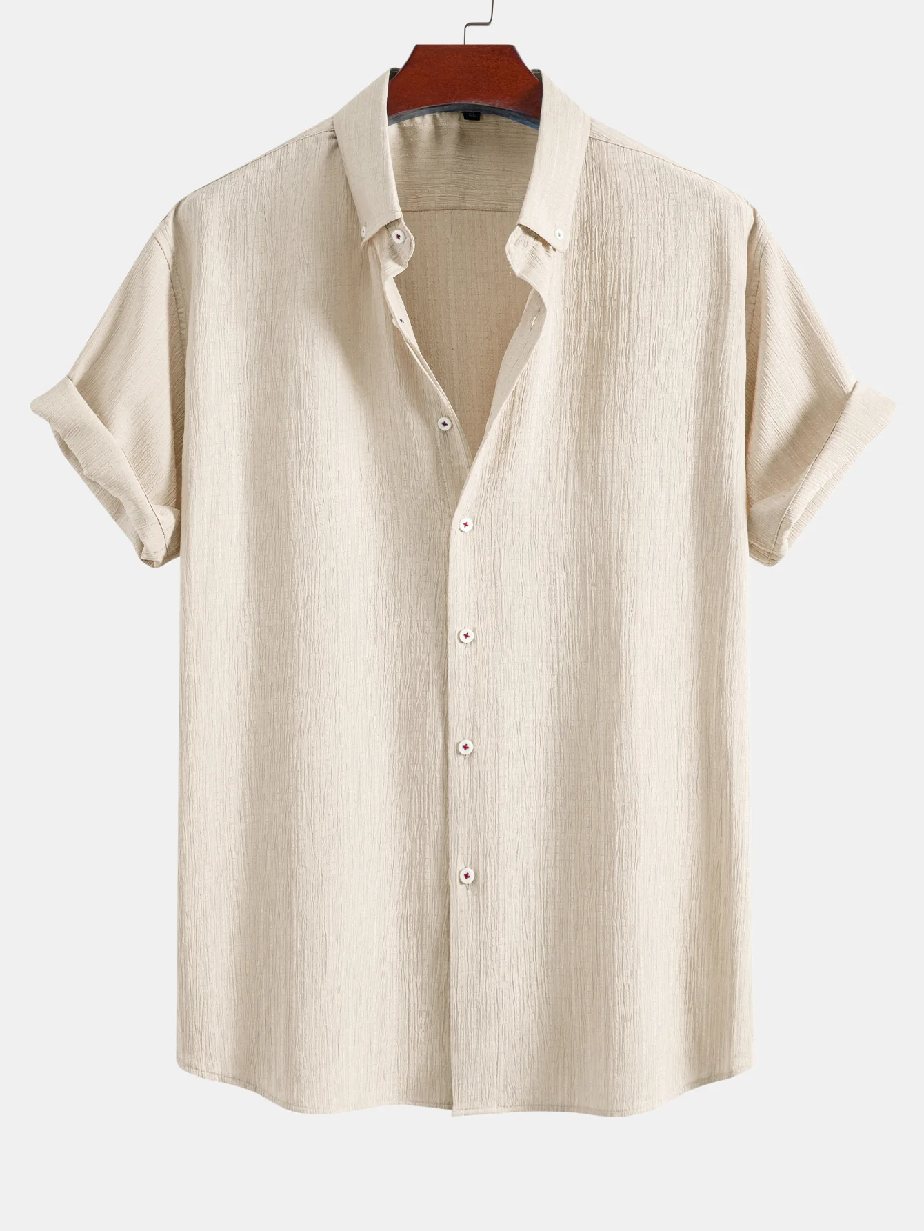 Crinkled Textured Button Down Shirt - Image 9