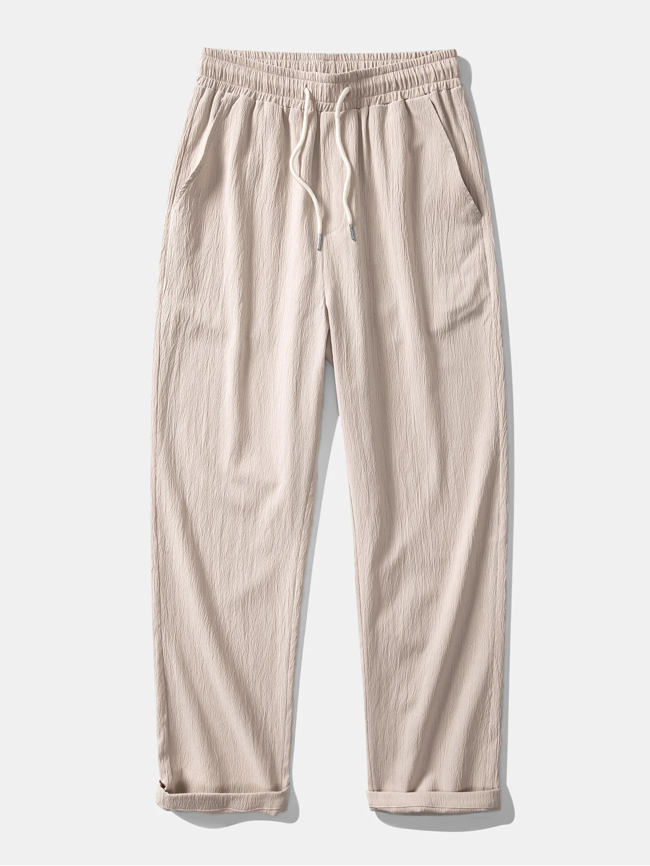 Crinkled Textured Button Up Shirt & Straight Leg Pants - Image 14
