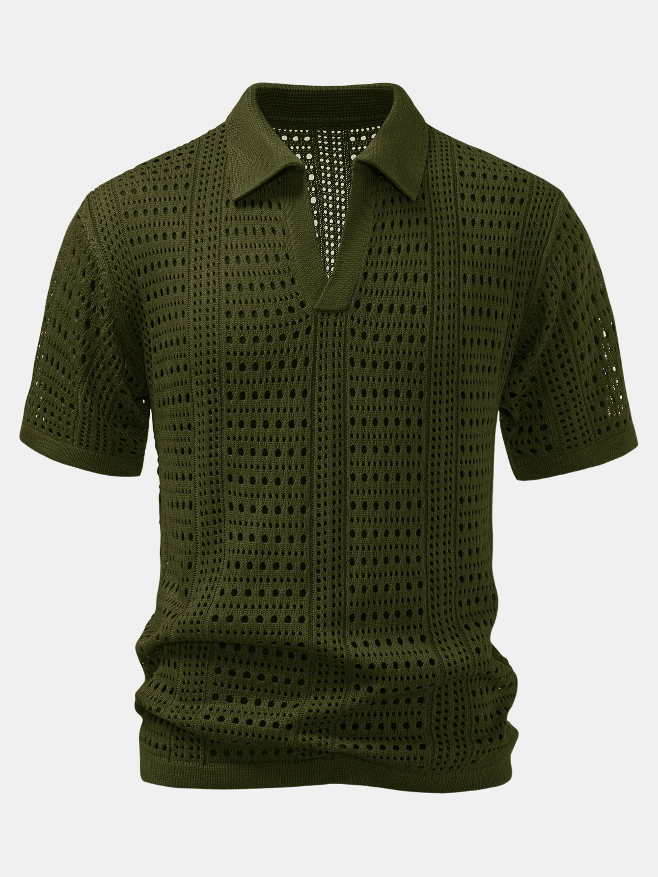 Häkel V-Ausschnitt Poloshirts Shirt - Image 3