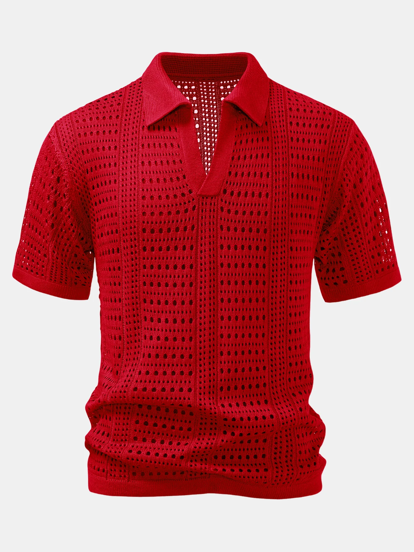 Häkel V-Ausschnitt Poloshirts Shirt - Image 5