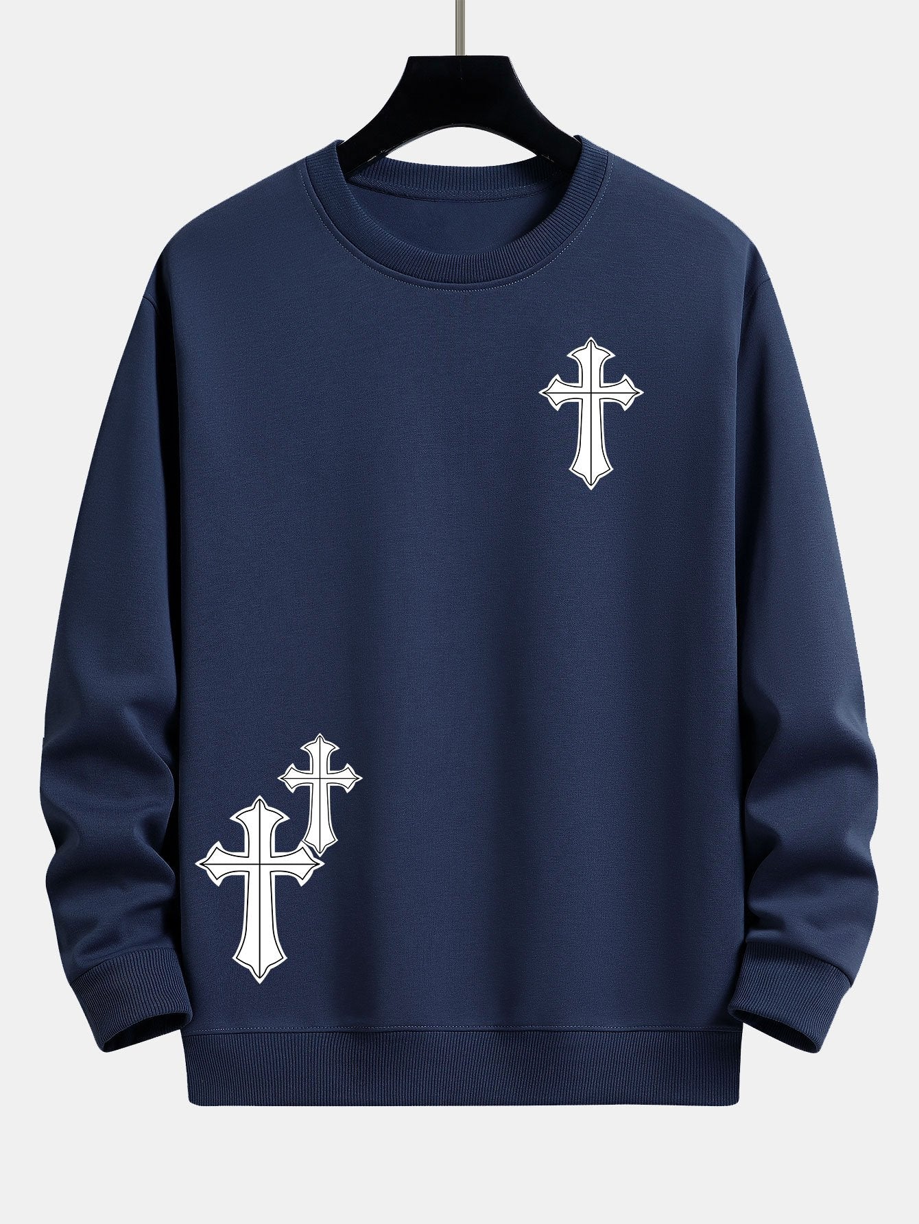 Cross Print Relaxed Fit Sweatshirt - Image 2