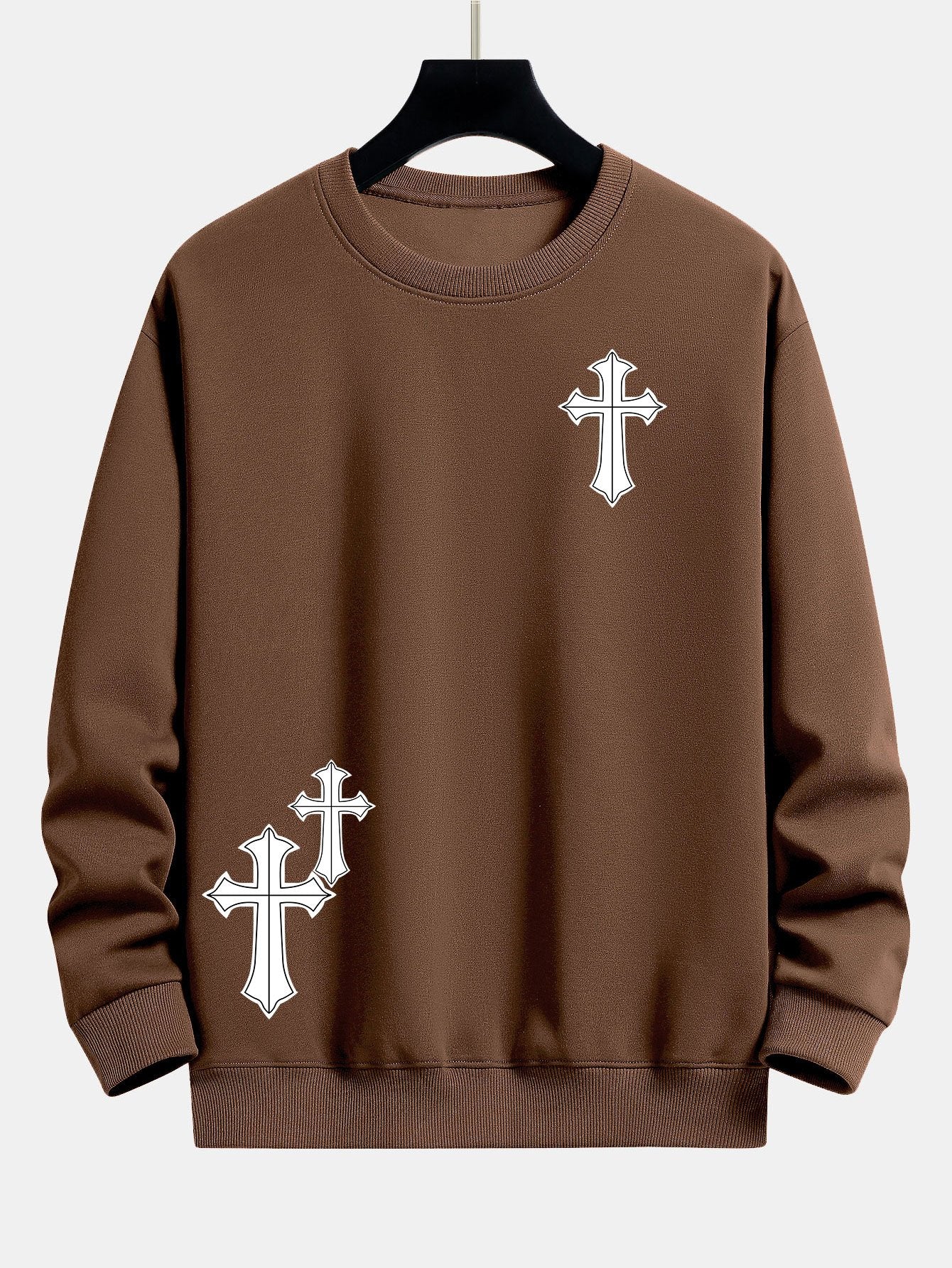Cross Print Relaxed Fit Sweatshirt - Image 3
