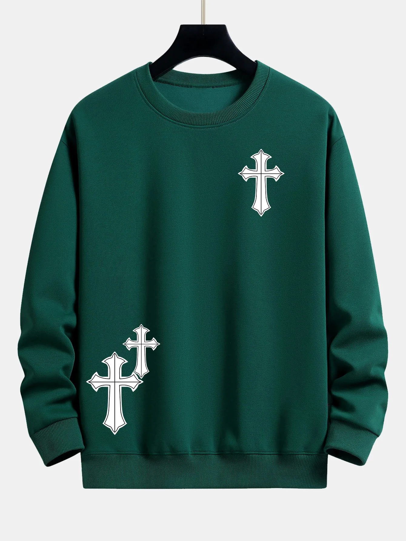 Cross Print Relaxed Fit Sweatshirt - Image 4