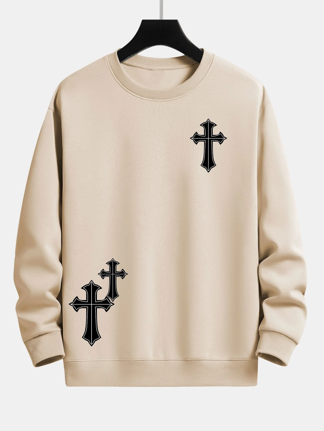 Cross Print Relaxed Fit Sweatshirt - Image 5