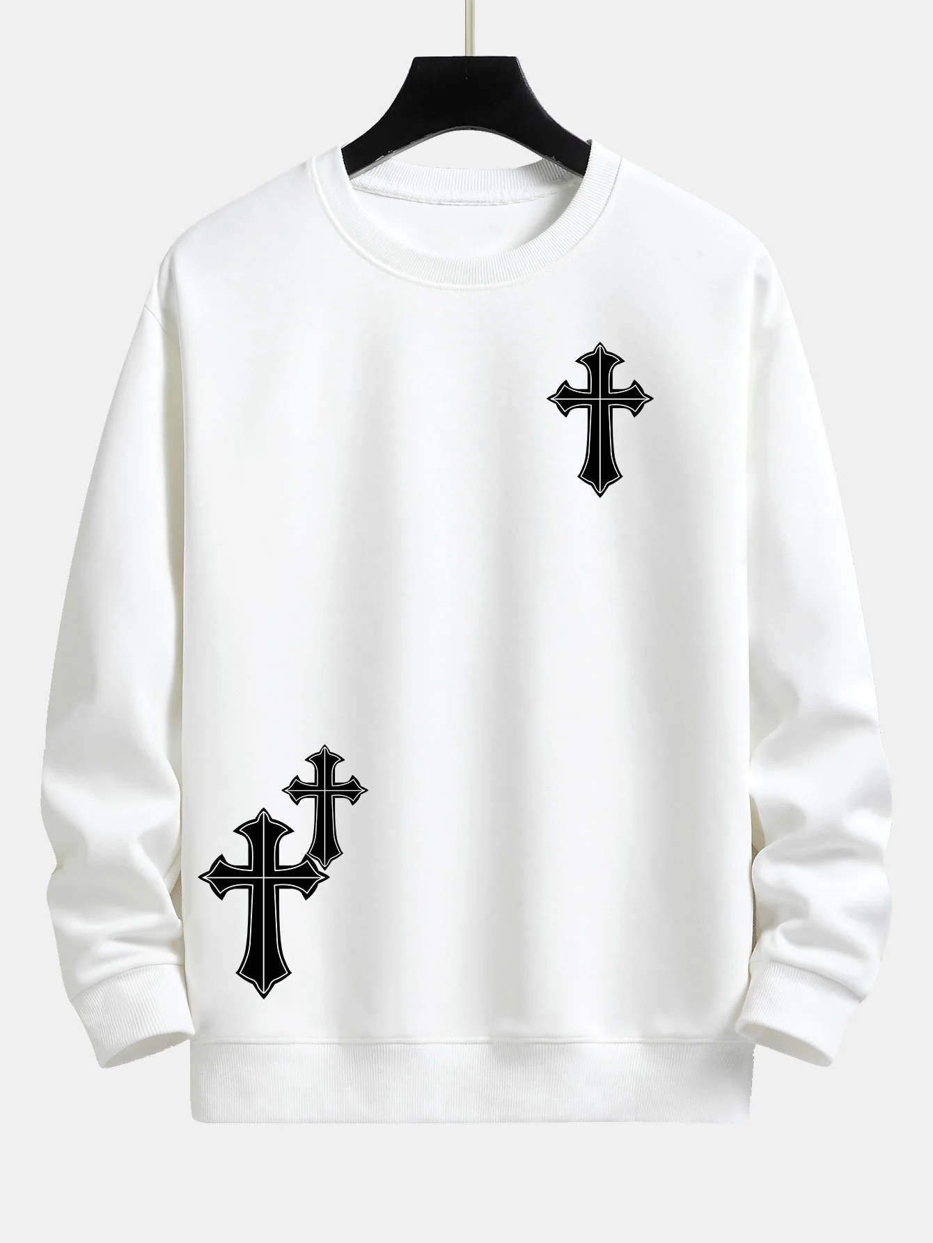 Cross Print Relaxed Fit Sweatshirt - Image 7