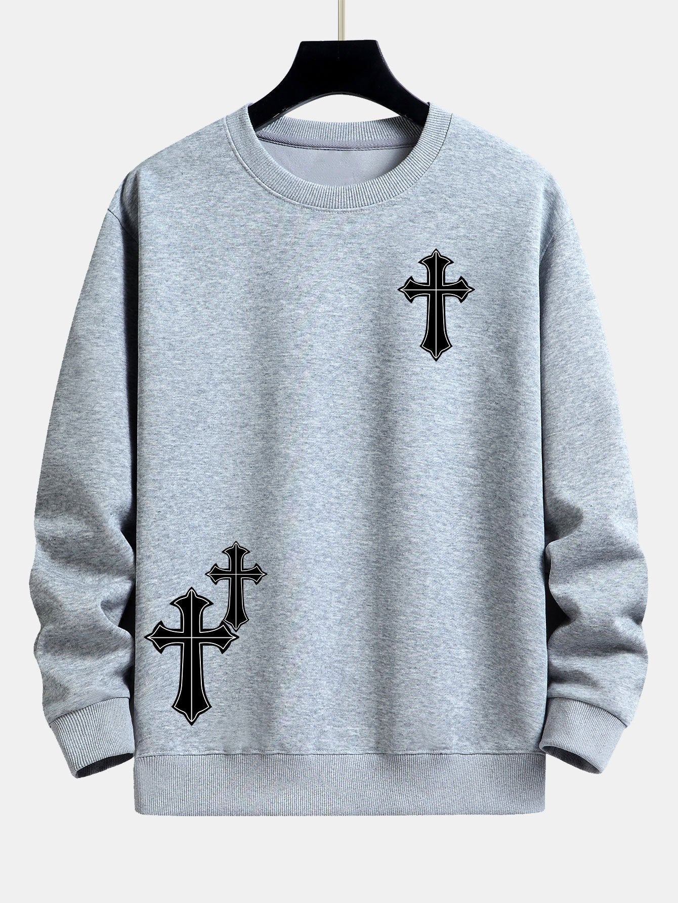 Cross Print Relaxed Fit Sweatshirt - Image 8
