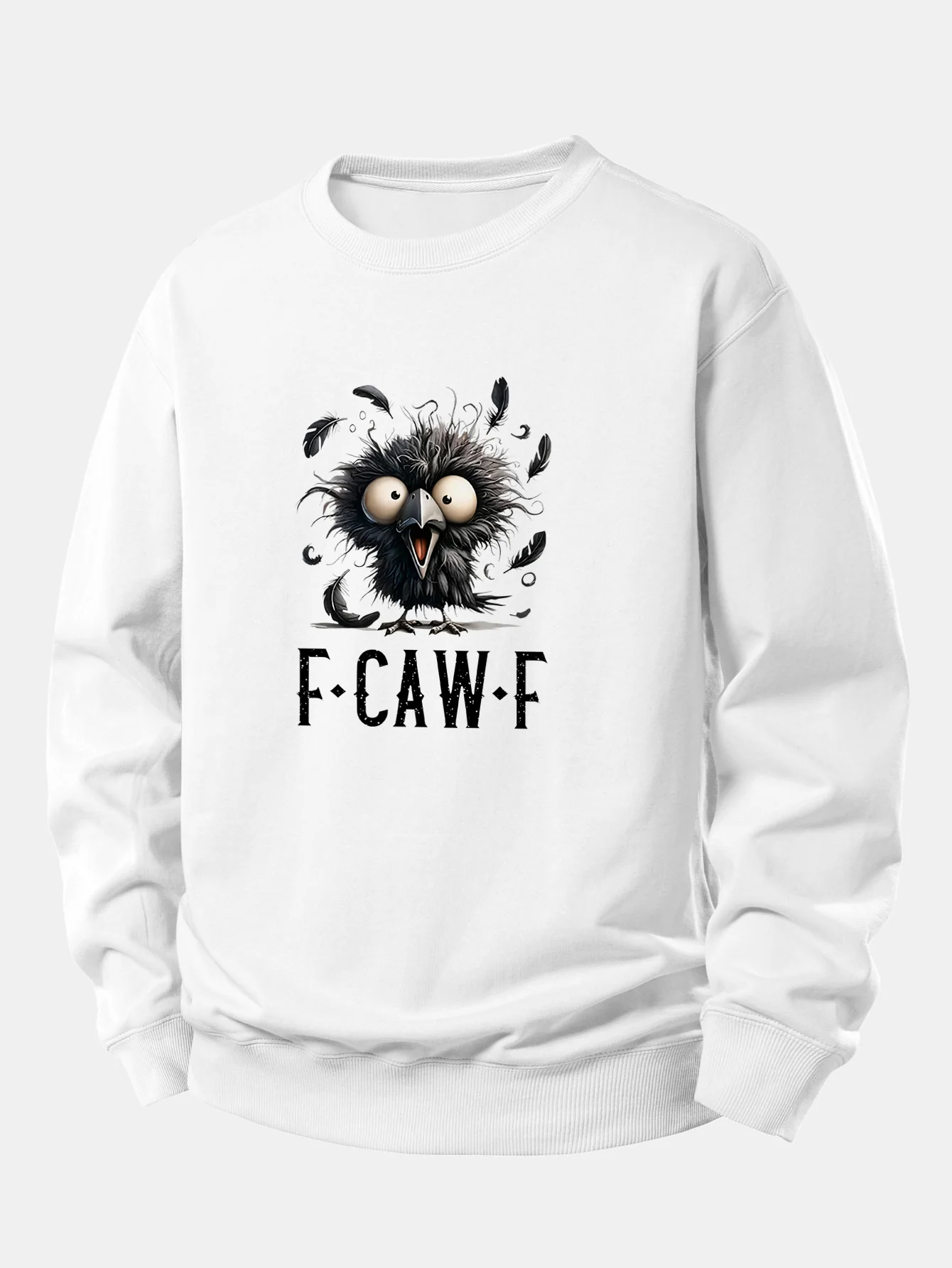 Sweatshirt mit Krähenmuster und lockerem Schnitt