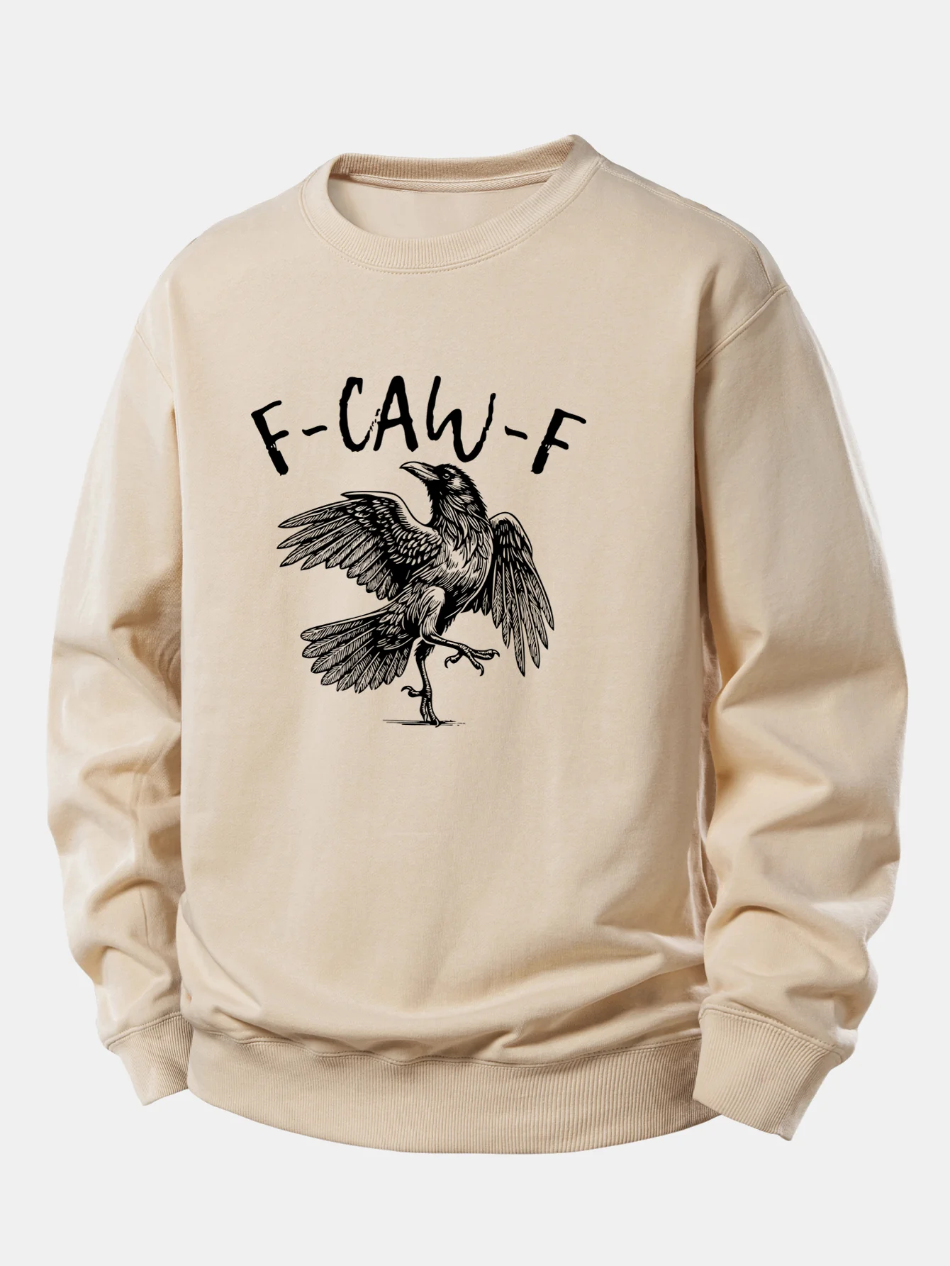 Sweatshirt mit Krähenmuster und lockerem Schnitt