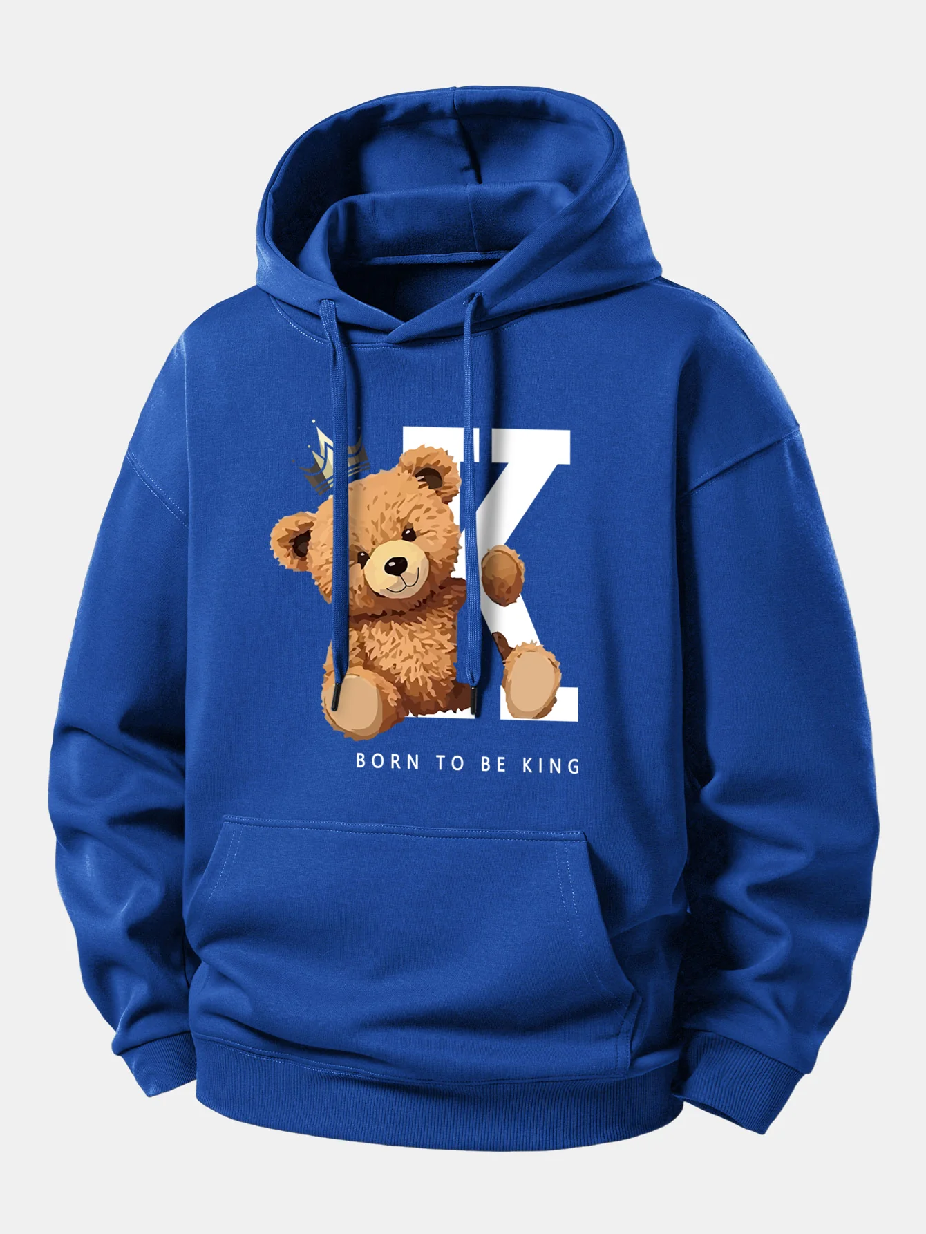 Crown King Bear Print Relax Fit Hoodie - Image 10