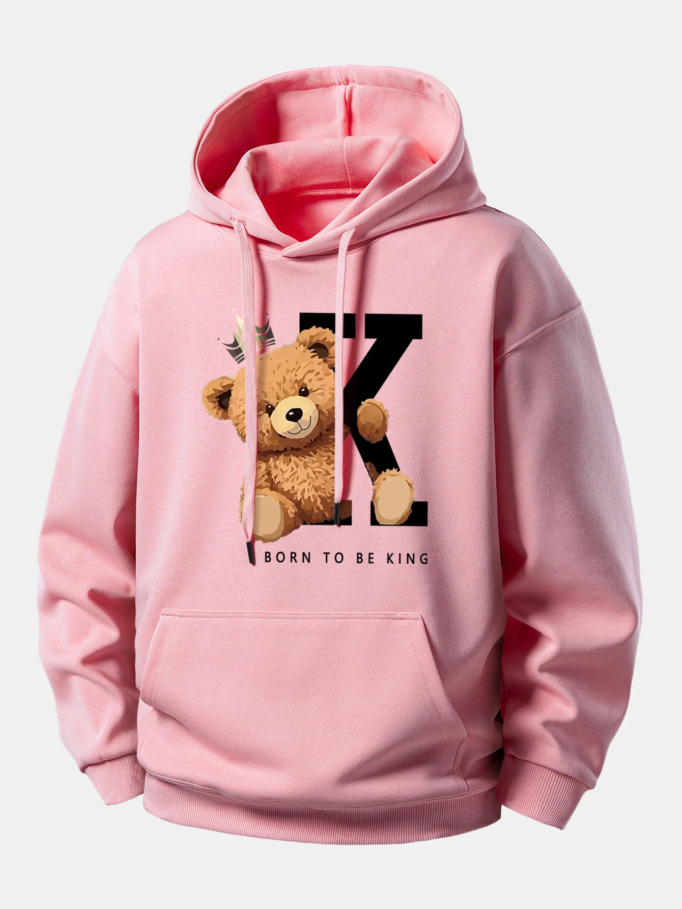 Crown King Bear Print Relax Fit Hoodie - Image 2