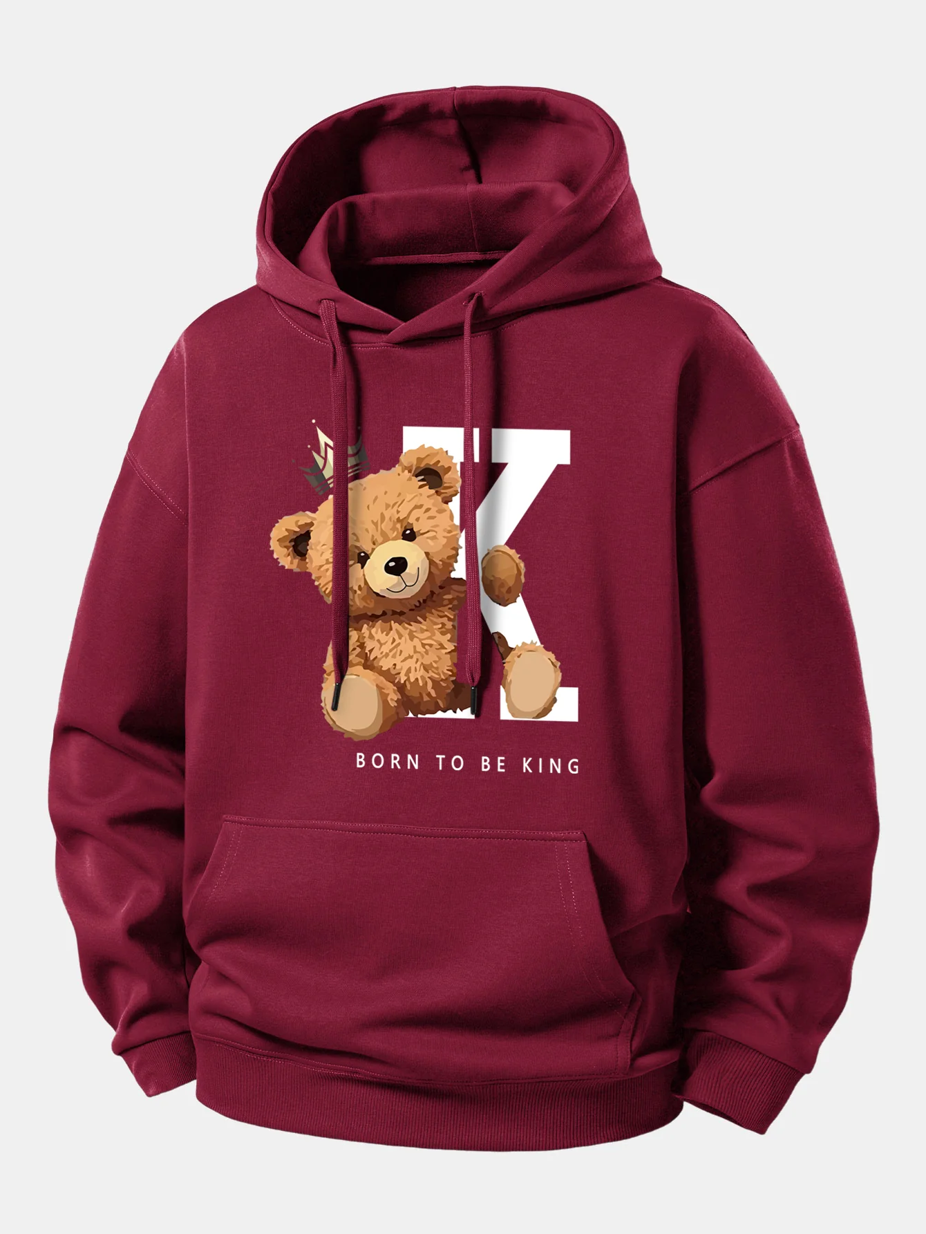 Crown King Bear Print Relax Fit Hoodie - Image 6