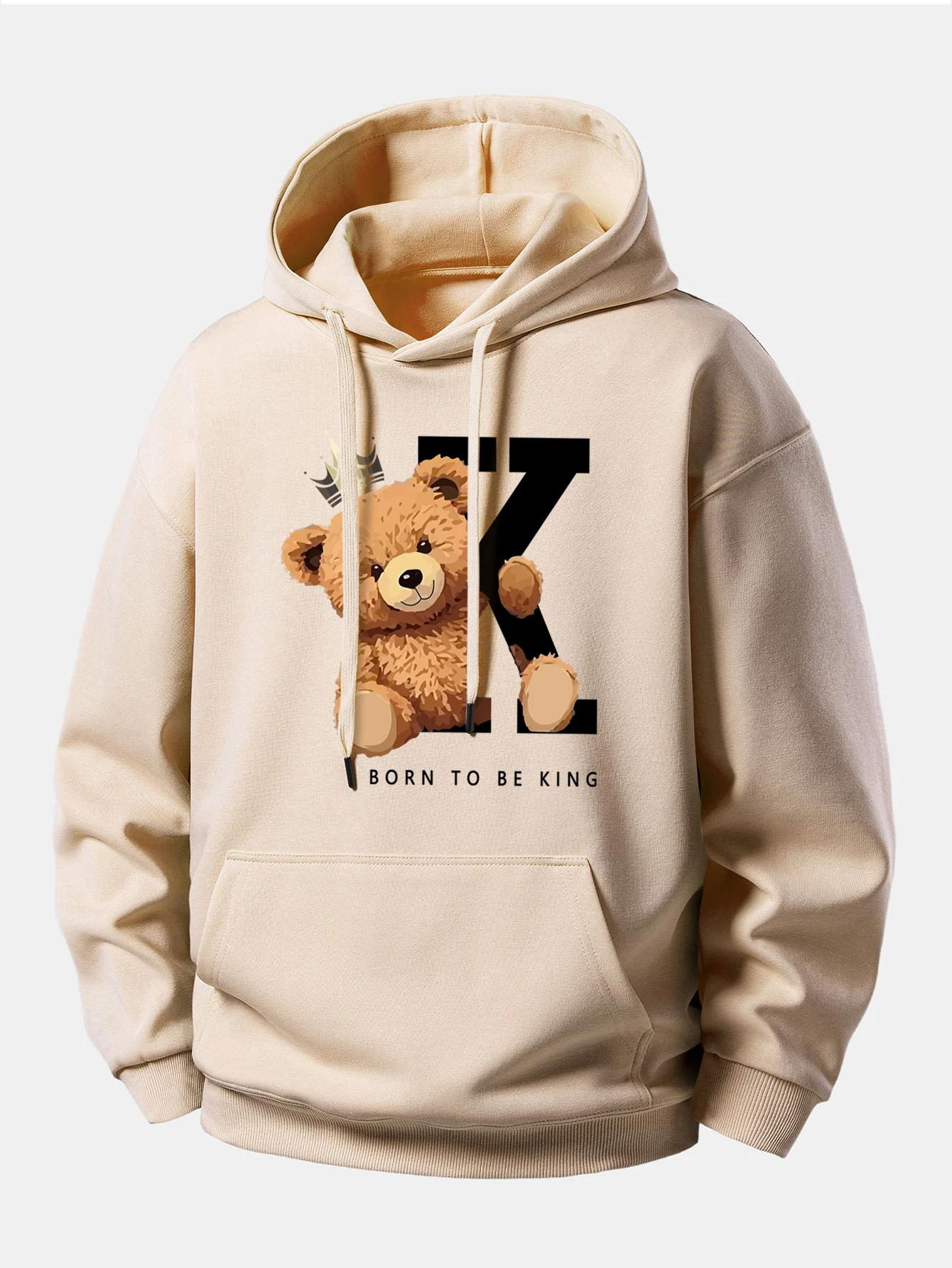 Crown King Bear Print Relax Fit Hoodie - Image 7