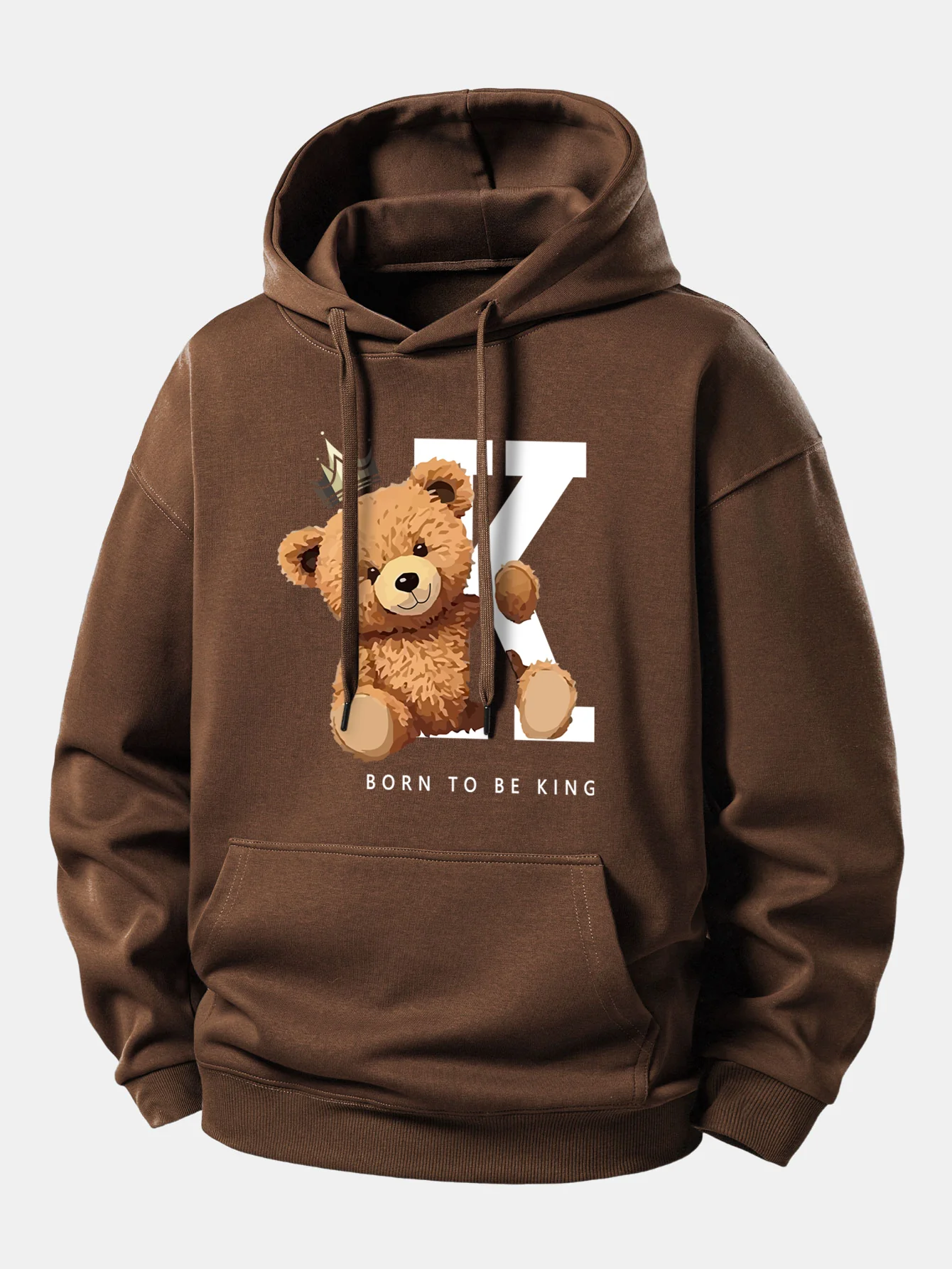 Crown King Bear Print Relax Fit Hoodie - Image 8