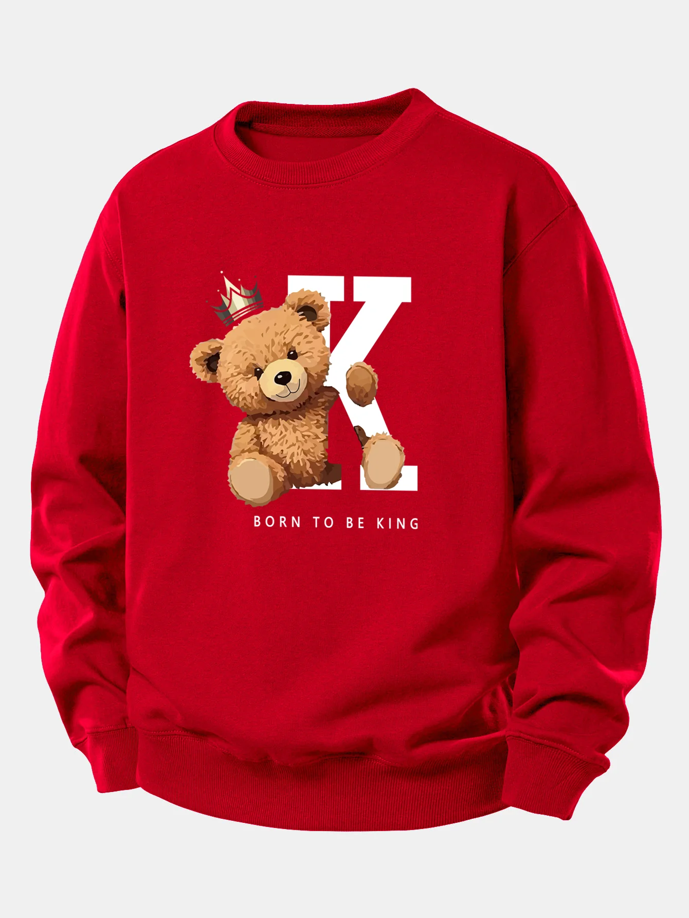 Crown King Bear Print Relax Fit Sweatshirt - Image 10