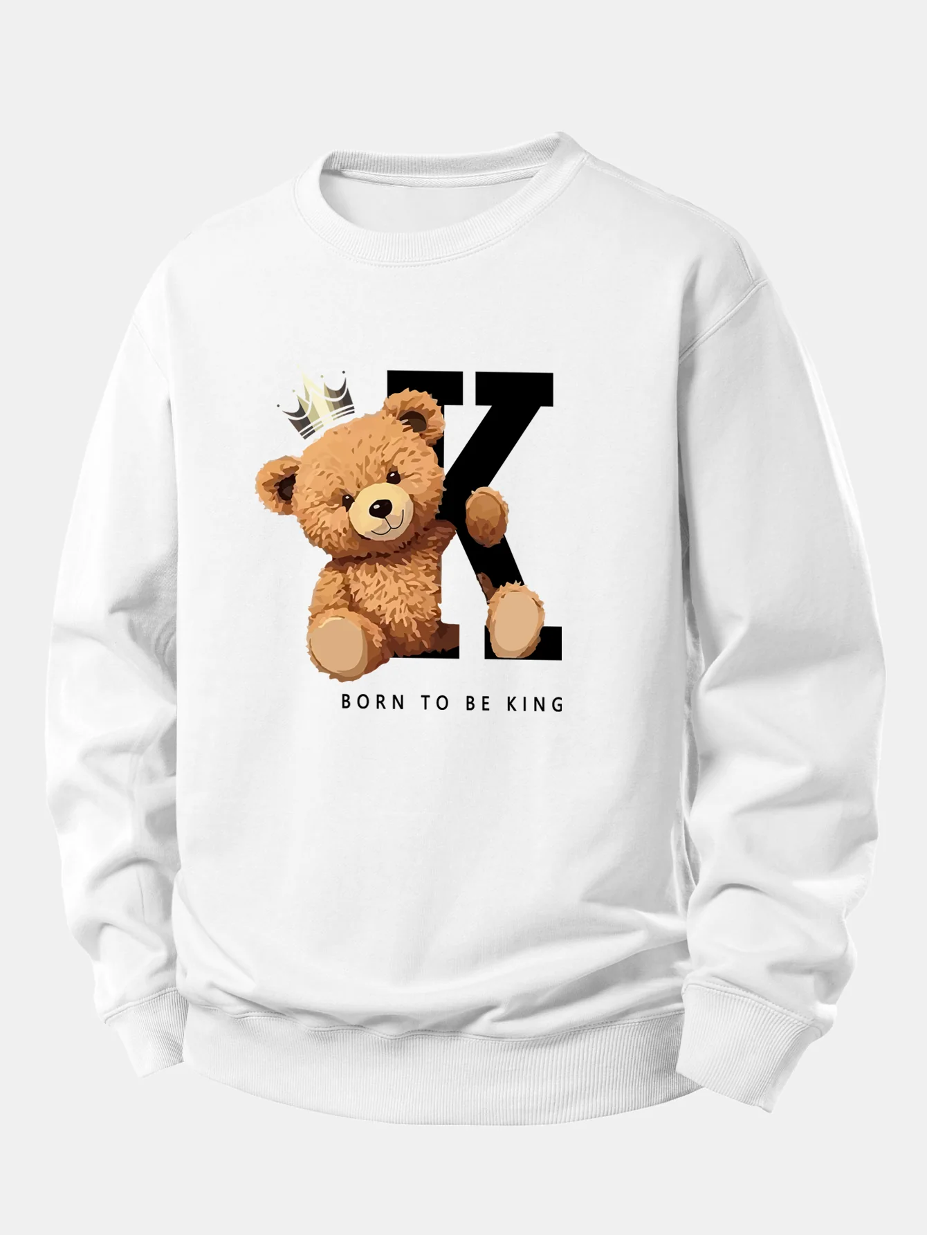 Crown King Bear Print Relax Fit Sweatshirt - Image 3