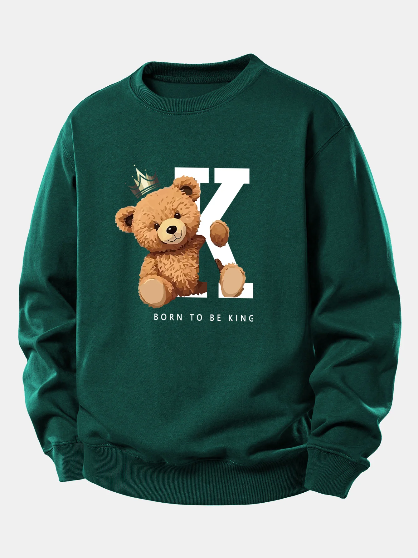 Crown King Bear Print Relax Fit Sweatshirt - Image 9