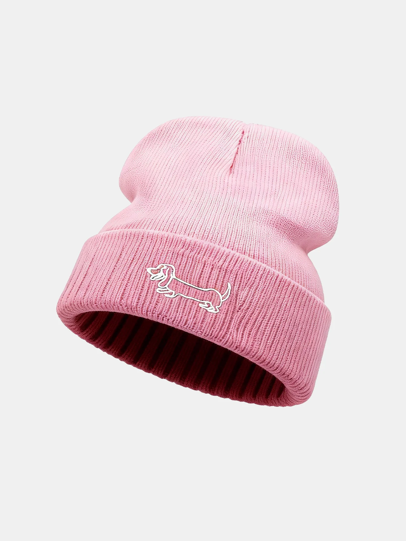 Cute Dachshund Dog Embroidered Knitted Hat - Image 3