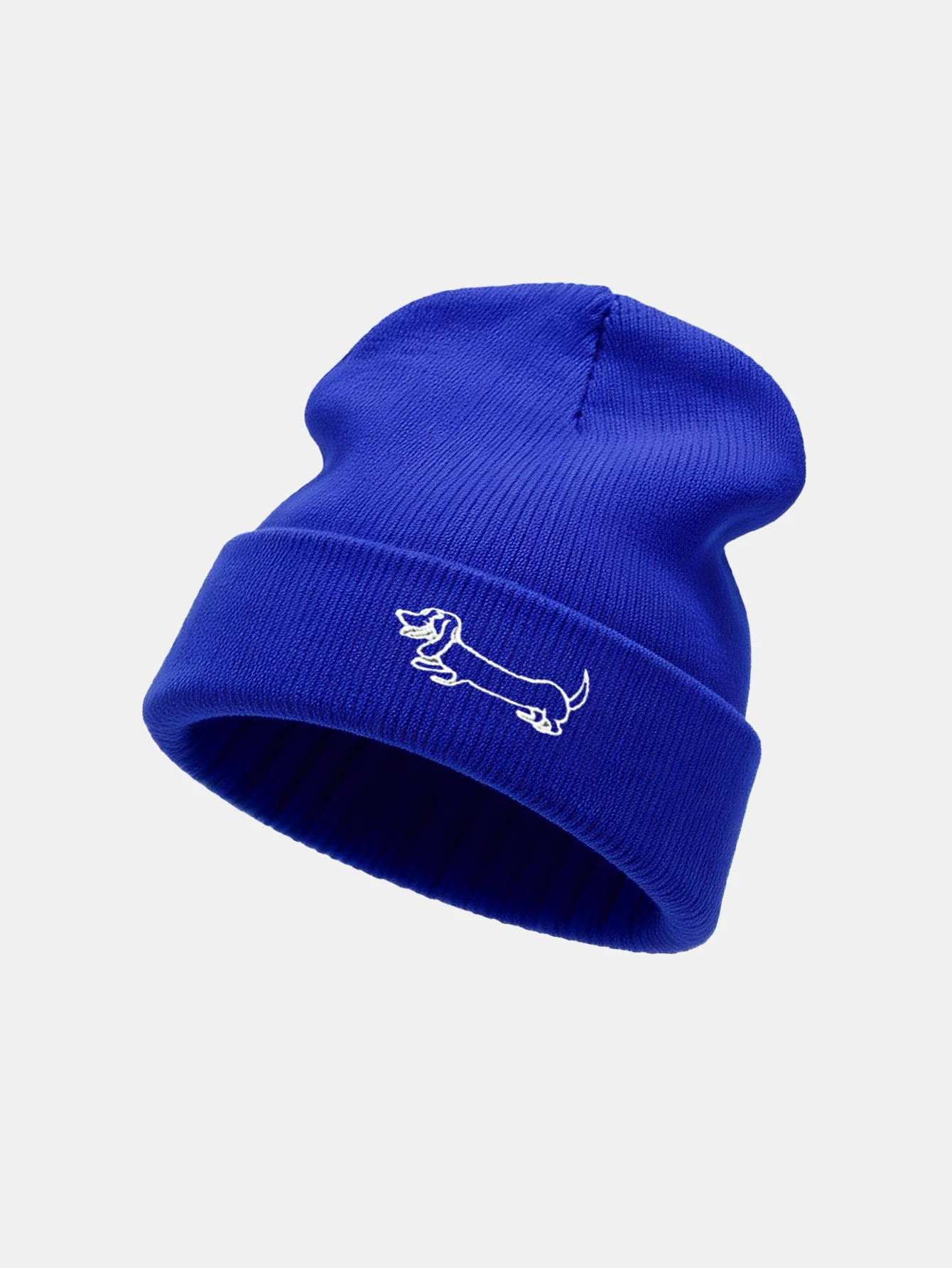 Cute Dachshund Dog Embroidered Knitted Hat - Image 5