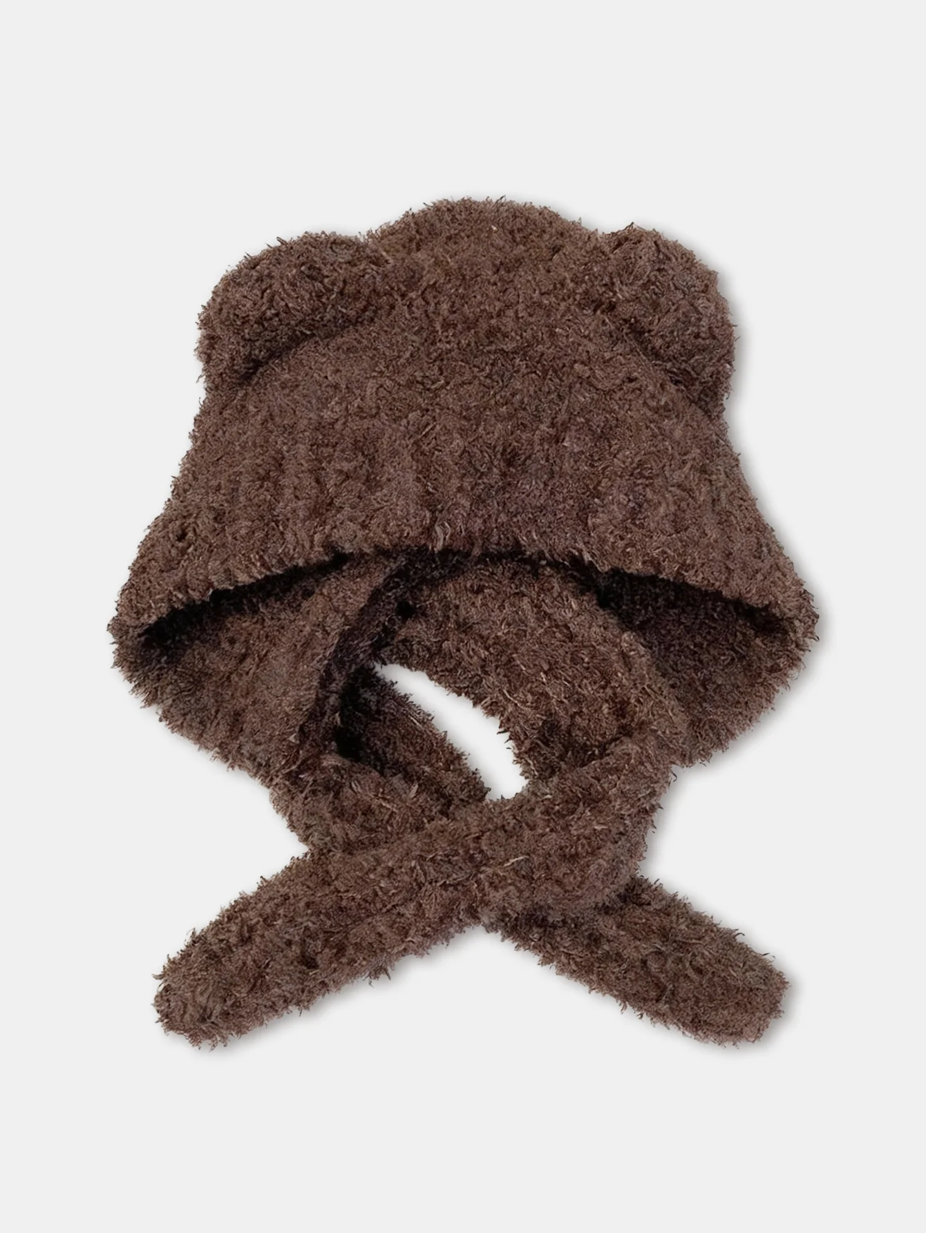 Cute Little Bear Ear Solid Color Scarf And Hat Integrated Warm Hat - Image 11