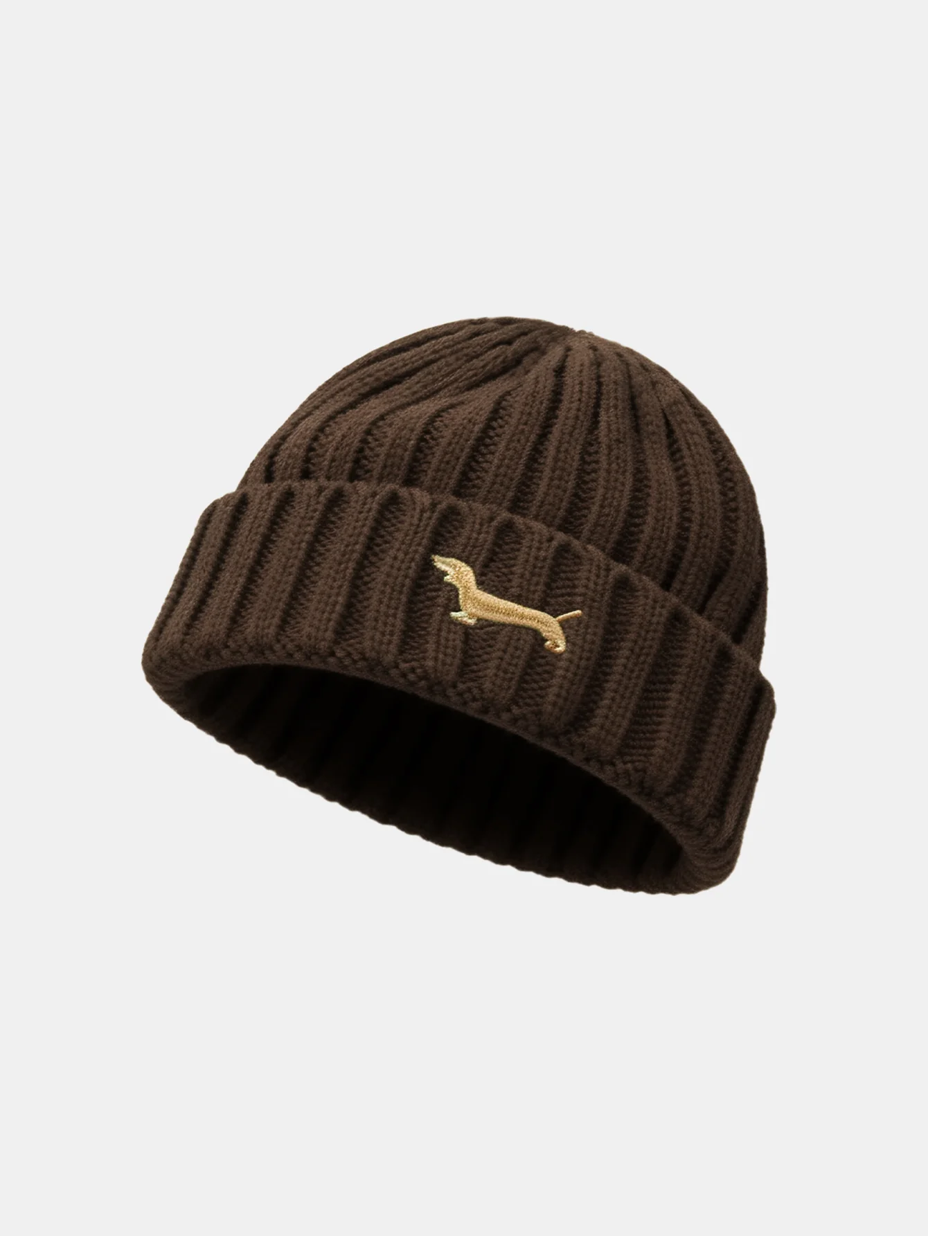 Dachshund Embroidered Pattern Thick And Warm Knitted Hat - Image 2