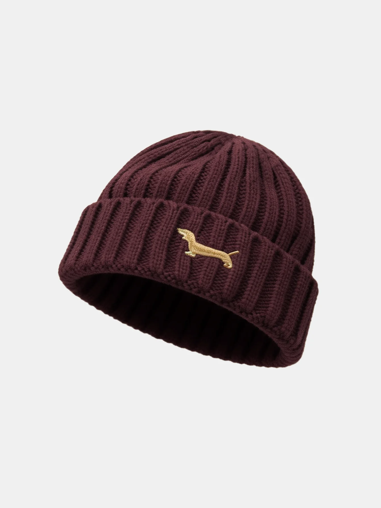 Dachshund Embroidered Pattern Thick And Warm Knitted Hat - Image 4