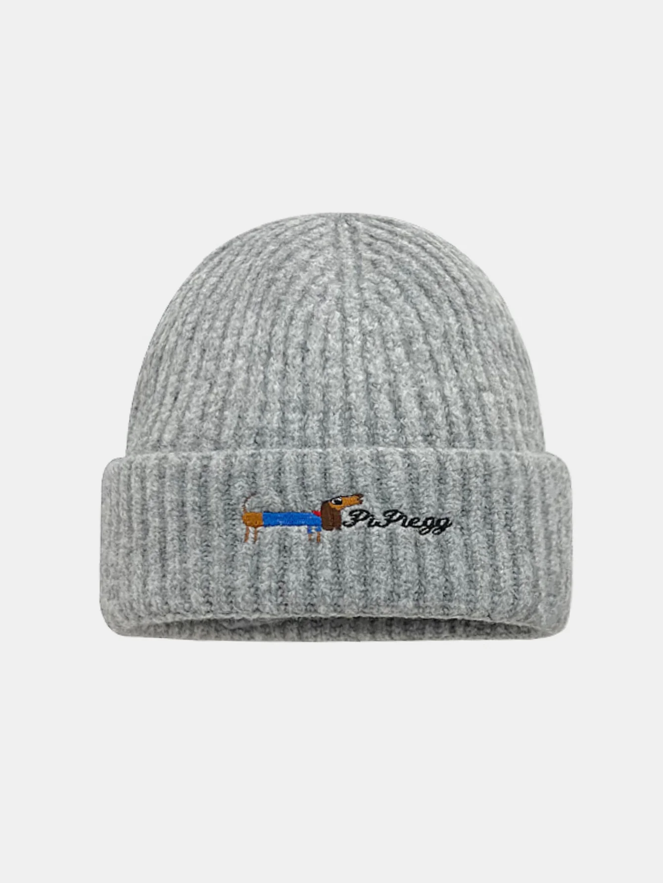 Dachshund Pattern Embroidered Knitted Hat