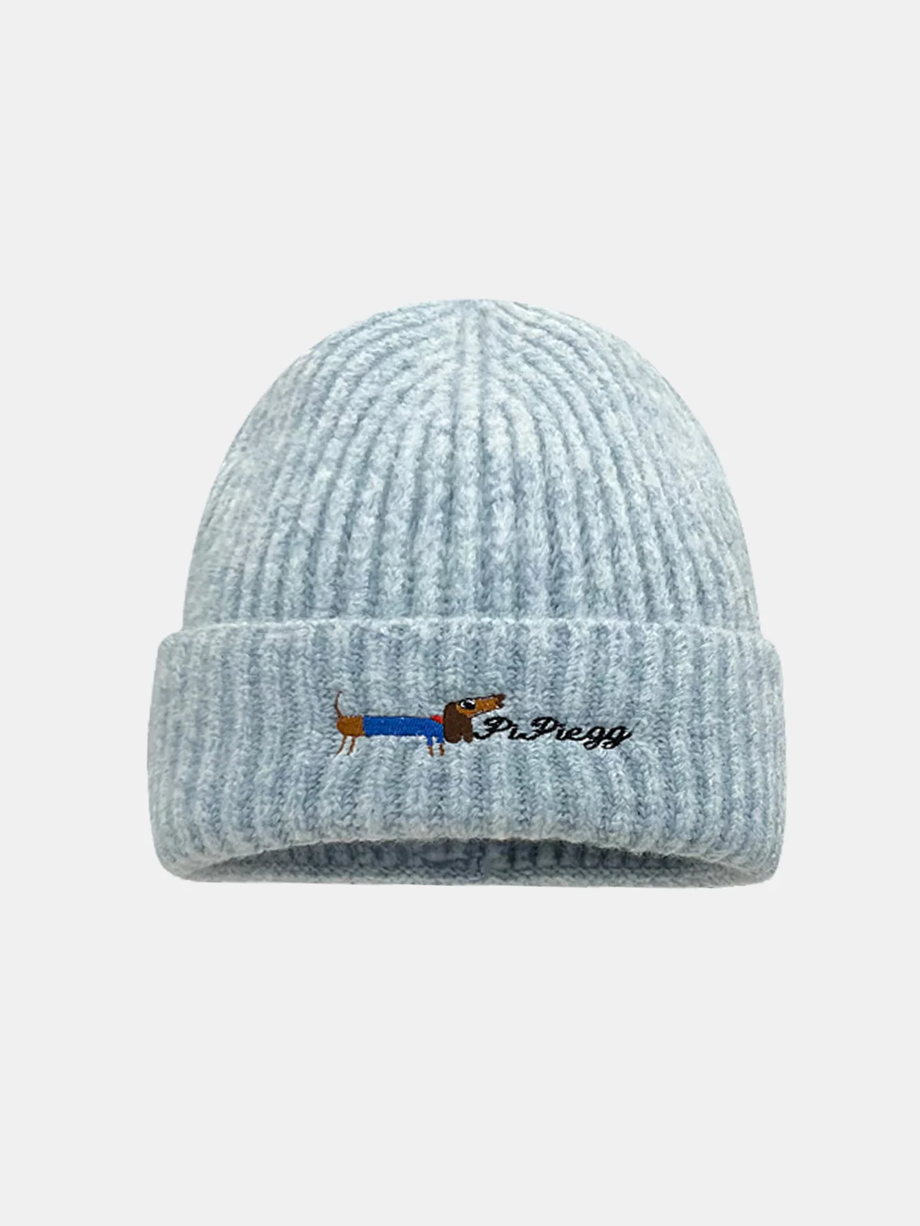 Dachshund Pattern Embroidered Knitted Hat - Image 5