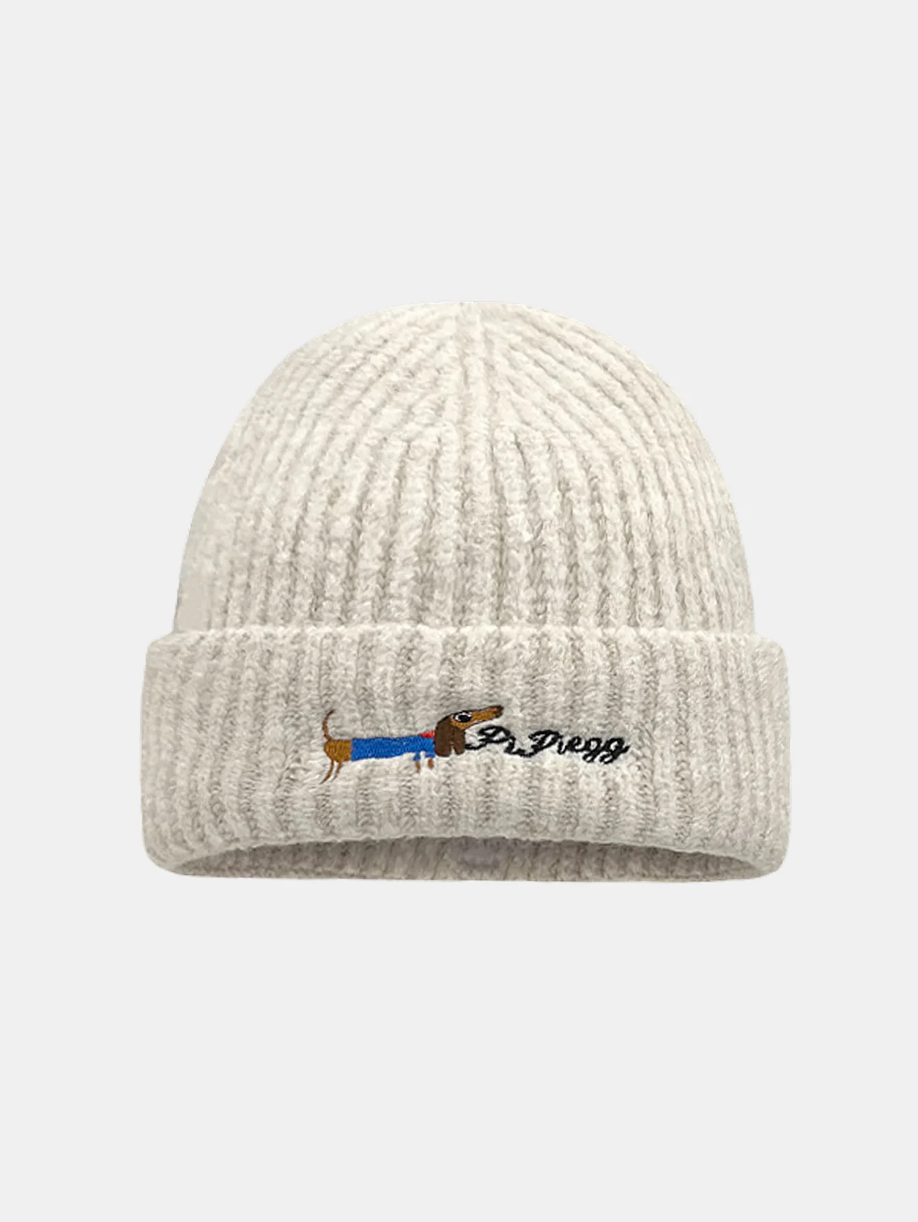 Dachshund Pattern Embroidered Knitted Hat - Image 6