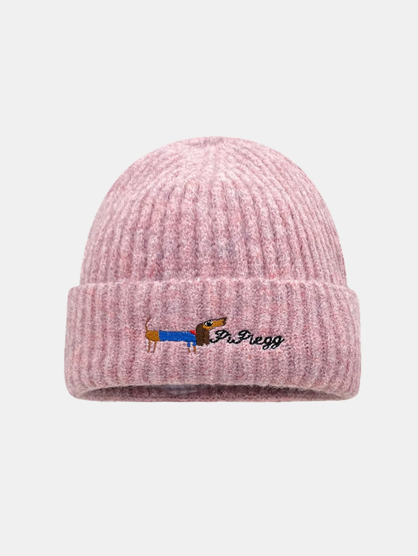 Dachshund Pattern Embroidered Knitted Hat - Image 7