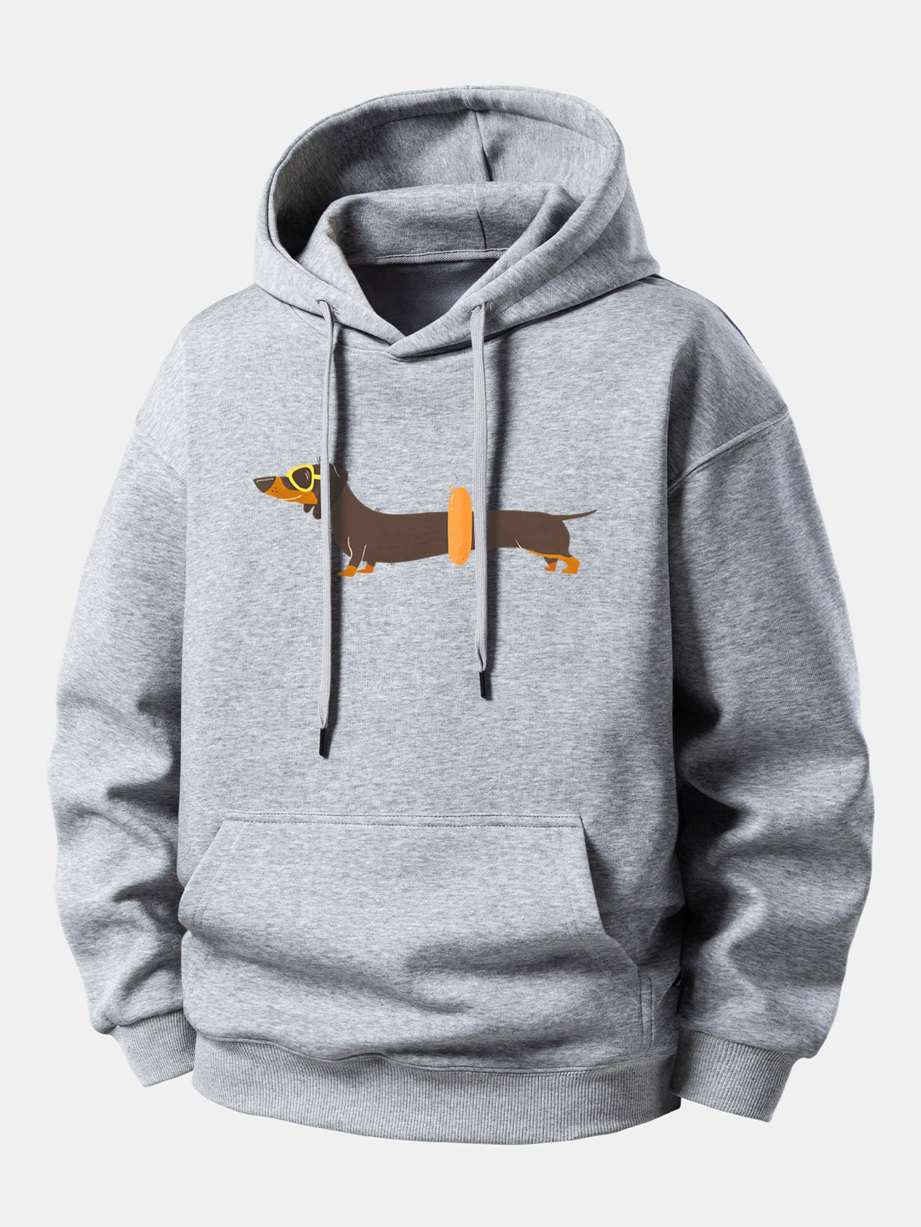 Dachshund With Swimming Ring Print Relax Fit Hoodie - Image 2