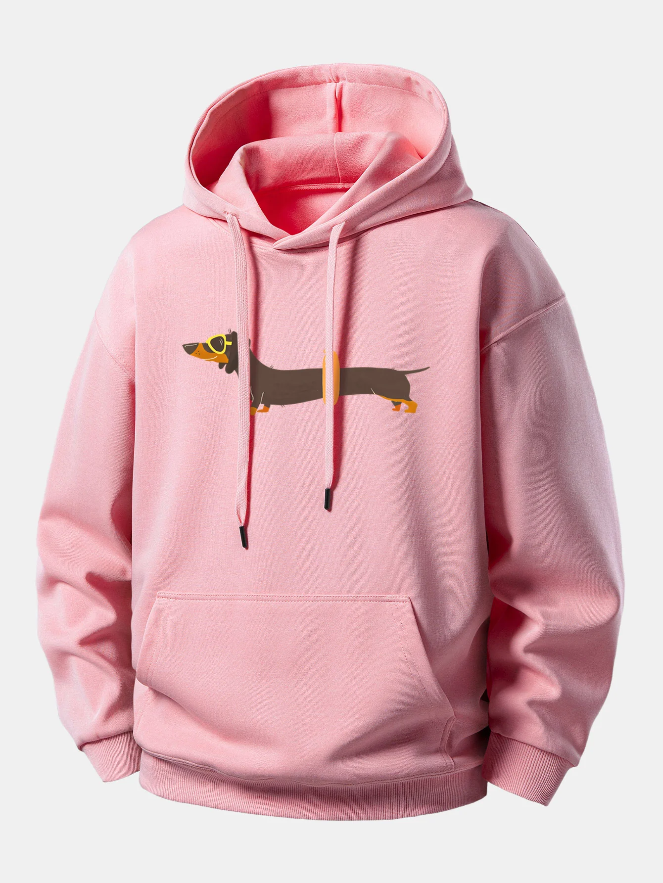 Dachshund With Swimming Ring Print Relax Fit Hoodie - Image 3