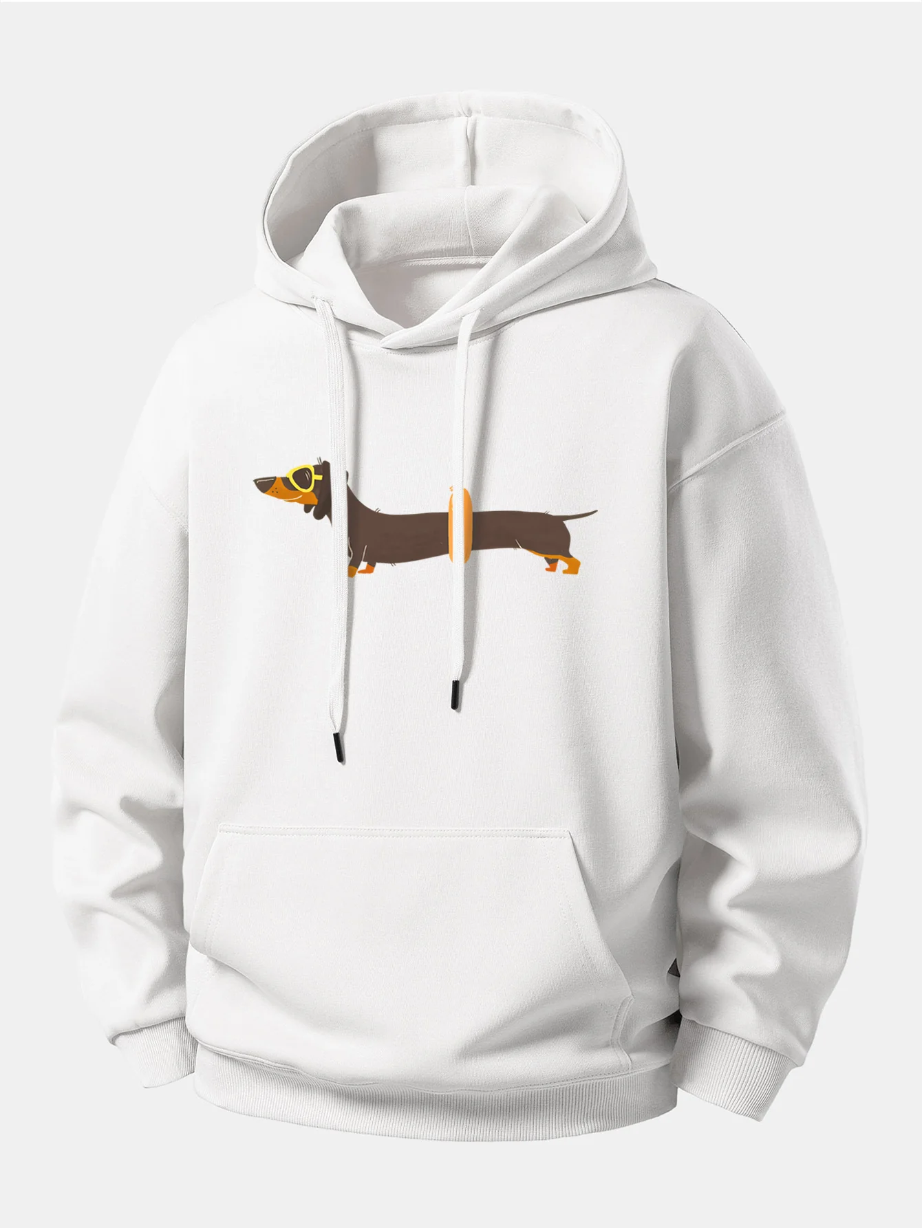 Dachshund With Swimming Ring Print Relax Fit Hoodie - Image 4