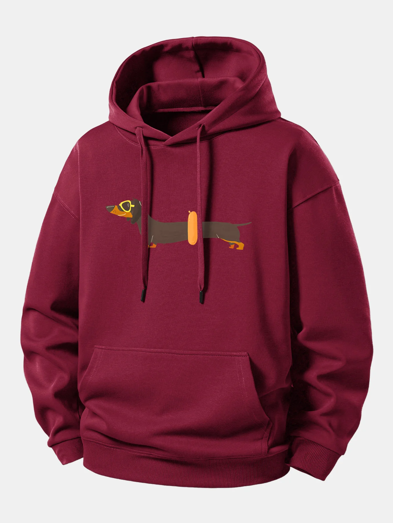 Dachshund With Swimming Ring Print Relax Fit Hoodie - Image 6
